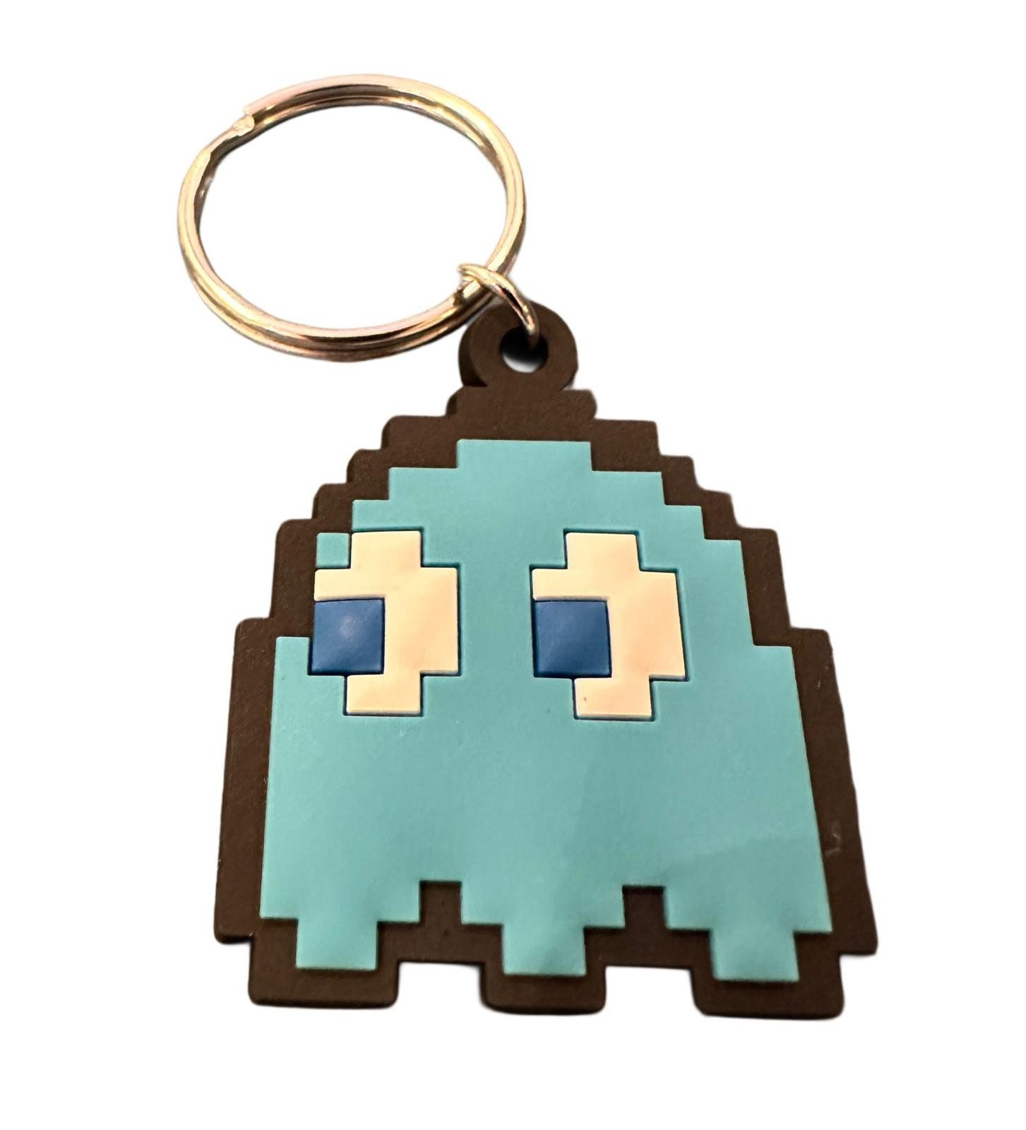 PYRAMID Schlüsselanhänger Schlüsselanhänger 5cm Kinder Mini Anhänger keychain Pac-Man Inky blau, Pac Man das Spiel als Schlüsselanhänger Pac-Man