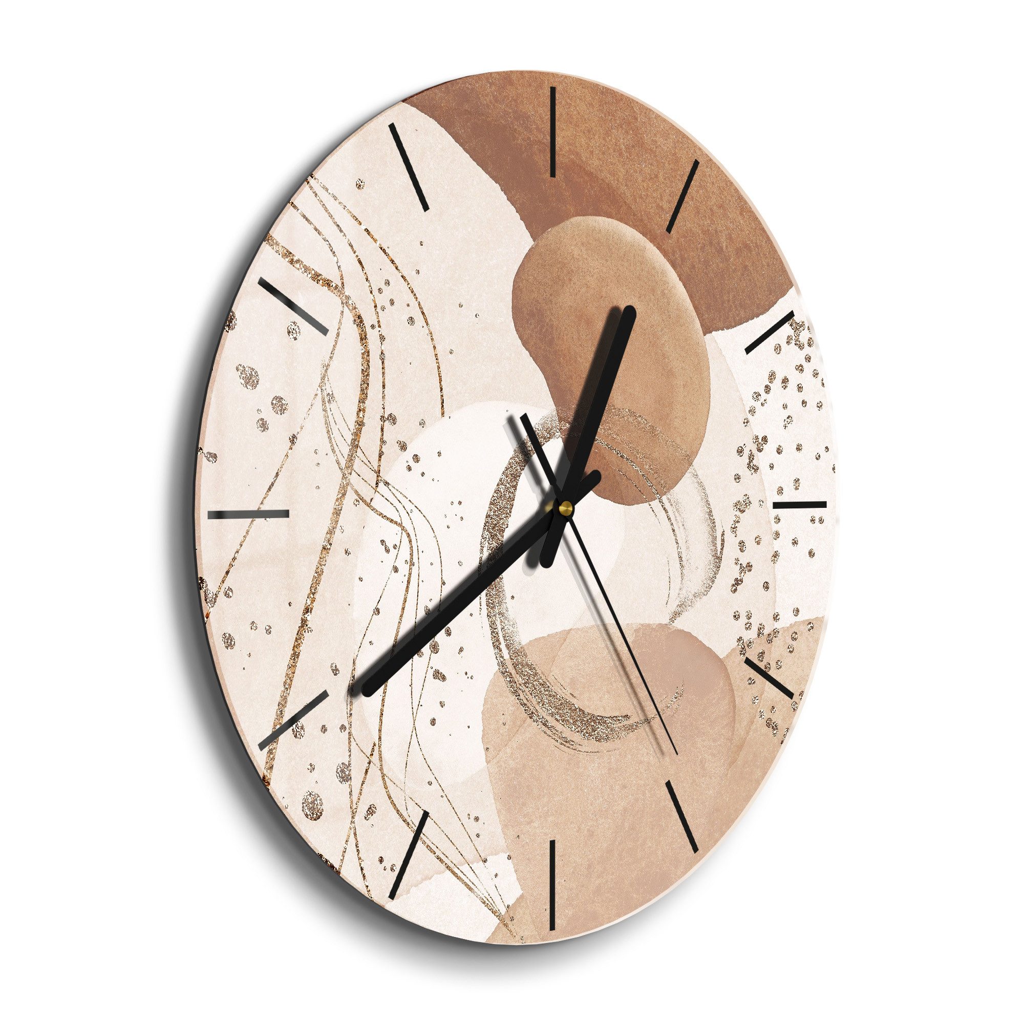 DEQORI Wanduhr 'Erdfarbene Eleganz' (Glas Glasuhr günstig online kaufen