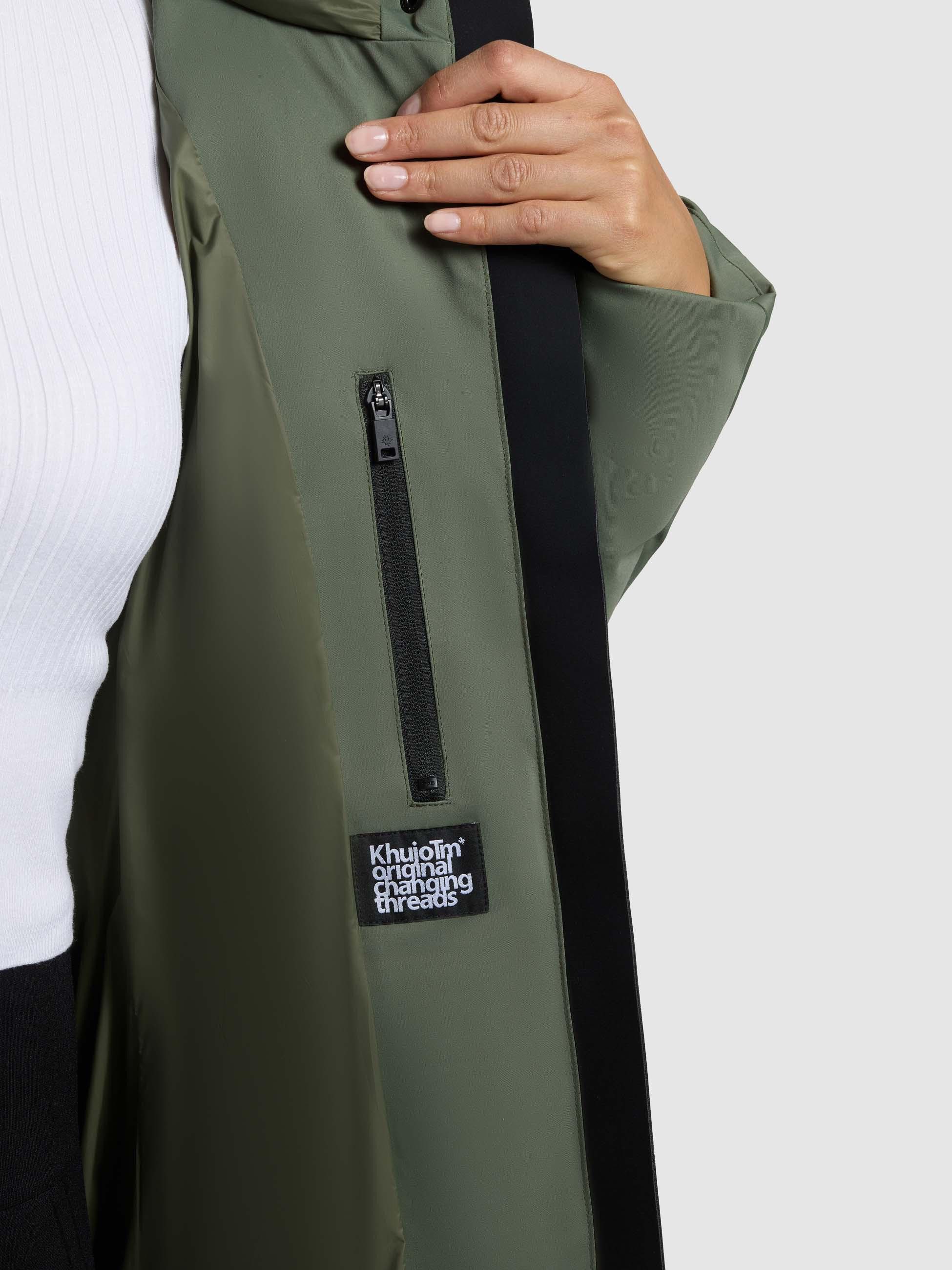 khujo Kurzmantel Allap Warmer Damen Mantel mit innenliegenden Rucksack-Trägern