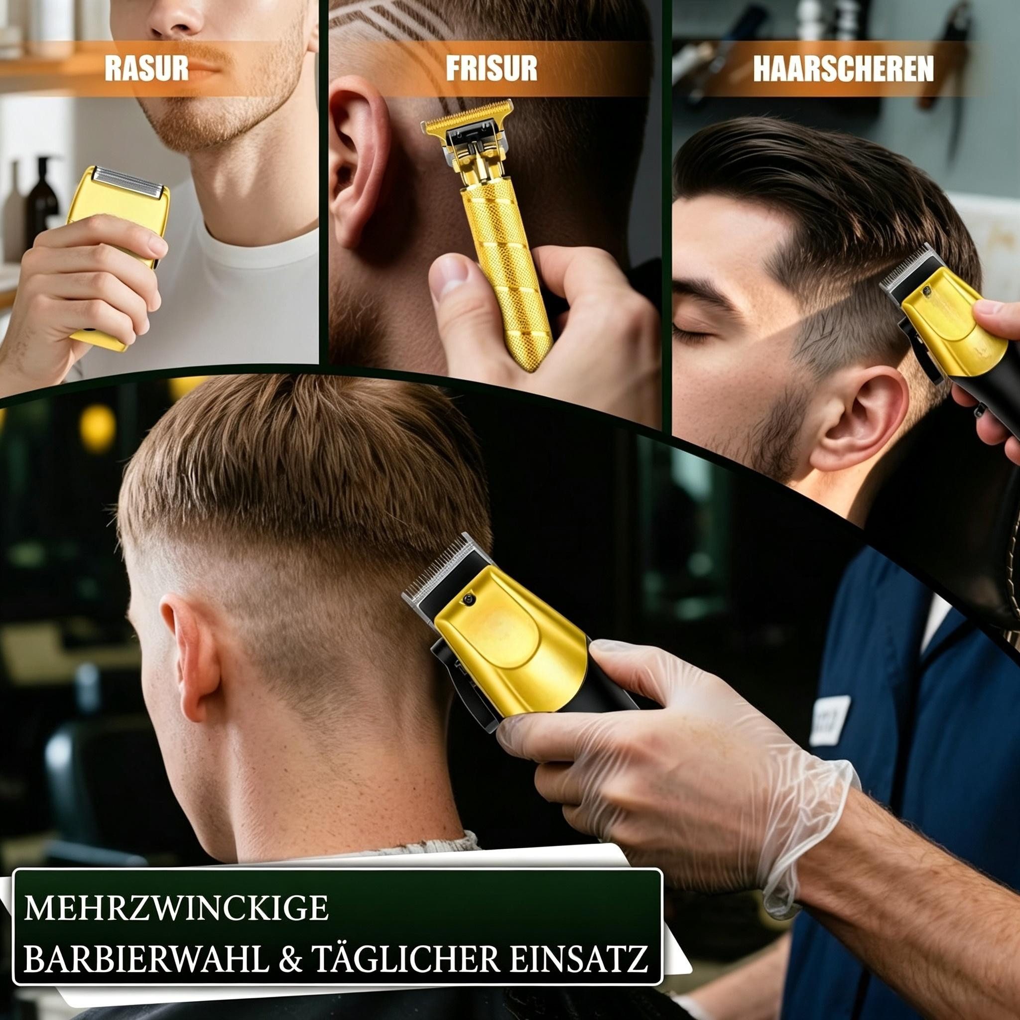 AIBISTAR Haar- und Bartschneider 3in1 Elektrisch Haarschneidemaschine Profi Haarschneider, Professionelle und Trimmer- Haarschneider Set für Herren