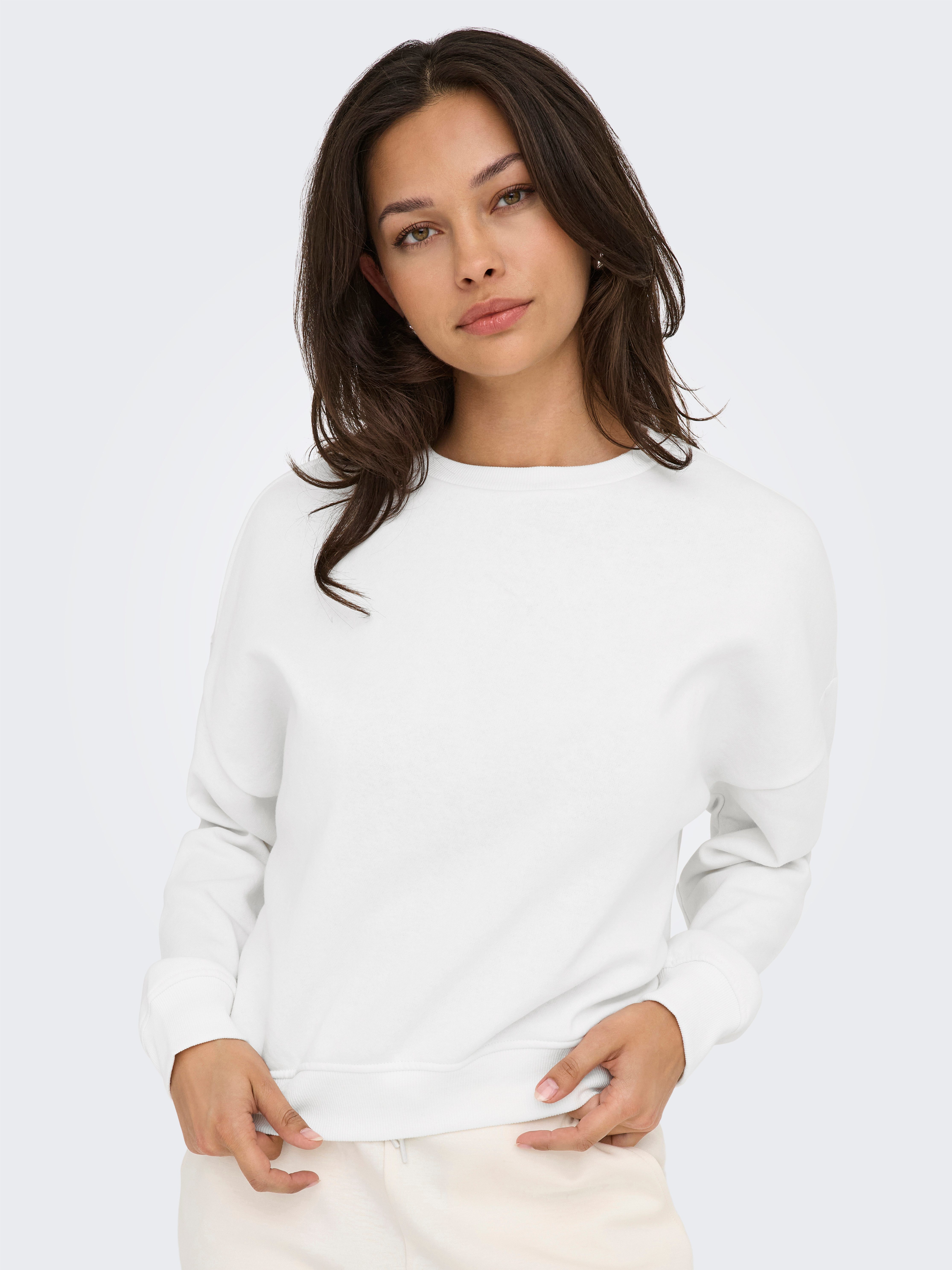 ONLY Sweatshirt ONLSWEAT L/S CREW OVERSIZE SWT Baumwollmischung, loose fit, Rundhals