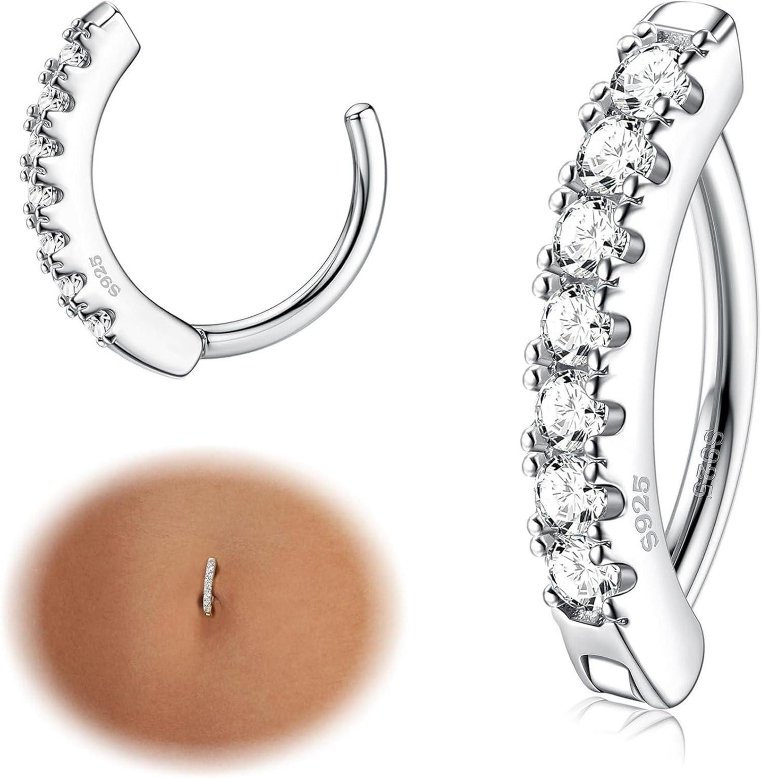 Krfy Bauchnabelpiercing Bauchnabelpiercing Ring Silber 925 günstig online kaufen