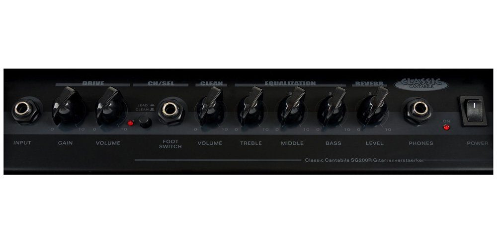 Classic Cantabile SG200R Gitarrencombo Verstärker (Anzahl Kanäle: 2 (Clean und Overdrive), 20 W, Gitarren-Verstärker - Regelbarer Federhall)