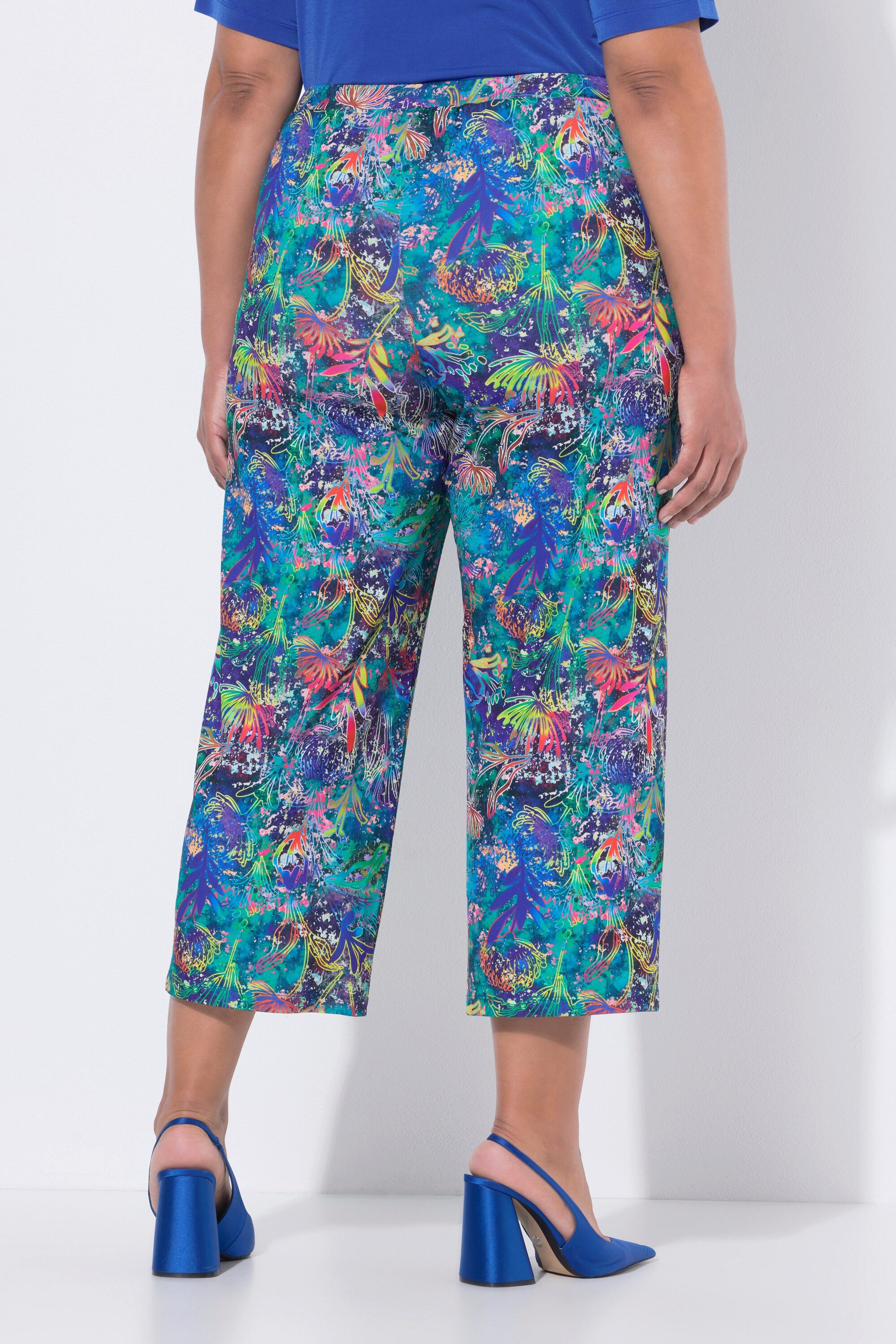 Ulla Popken Schlupfhose 7/8-Jerseyhose weites gerades Bein Elastikbund
