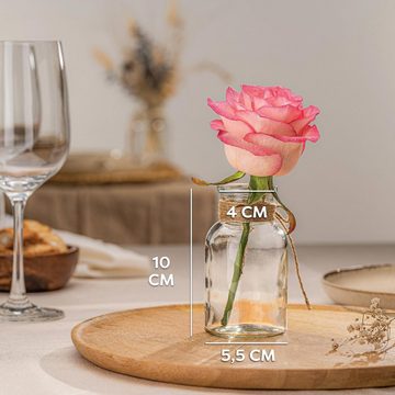 Praknu Tischvase 12 Mini Glasvasen 10cm Tischdeko Hochzeit (Set)