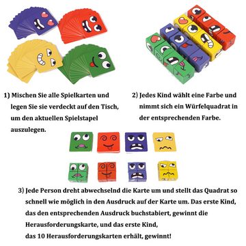 autolock Würfelpuzzle Ausdruck Spielzeug Würfelpuzzle, 4 Puzzleteile