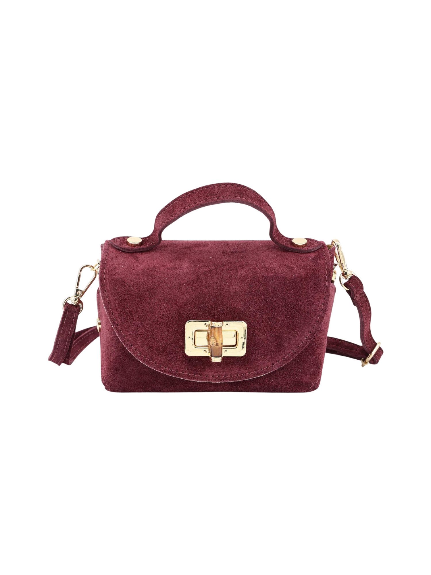 BRISE TASCHE Schultertasche Mini – Elegante kleine Wildleder & Nappaleder Tasche (Einzelartikel), Kompakt, leicht, weiches Wildleder