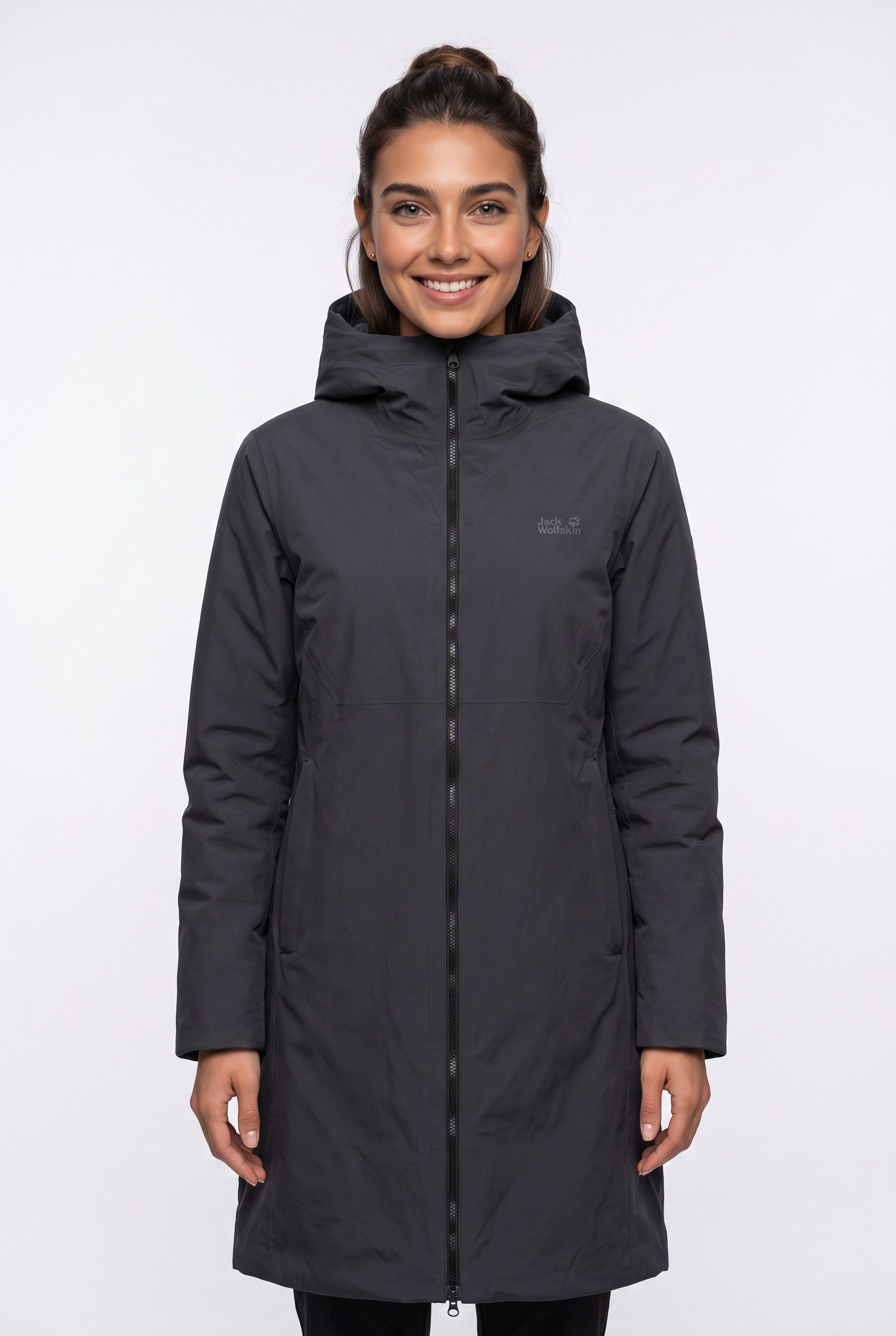 Jack Wolfskin Daunenmantel FIORA BAY COAT W RDS für sportliche Outdoor- und Wandereinsätze, langer Schnitt