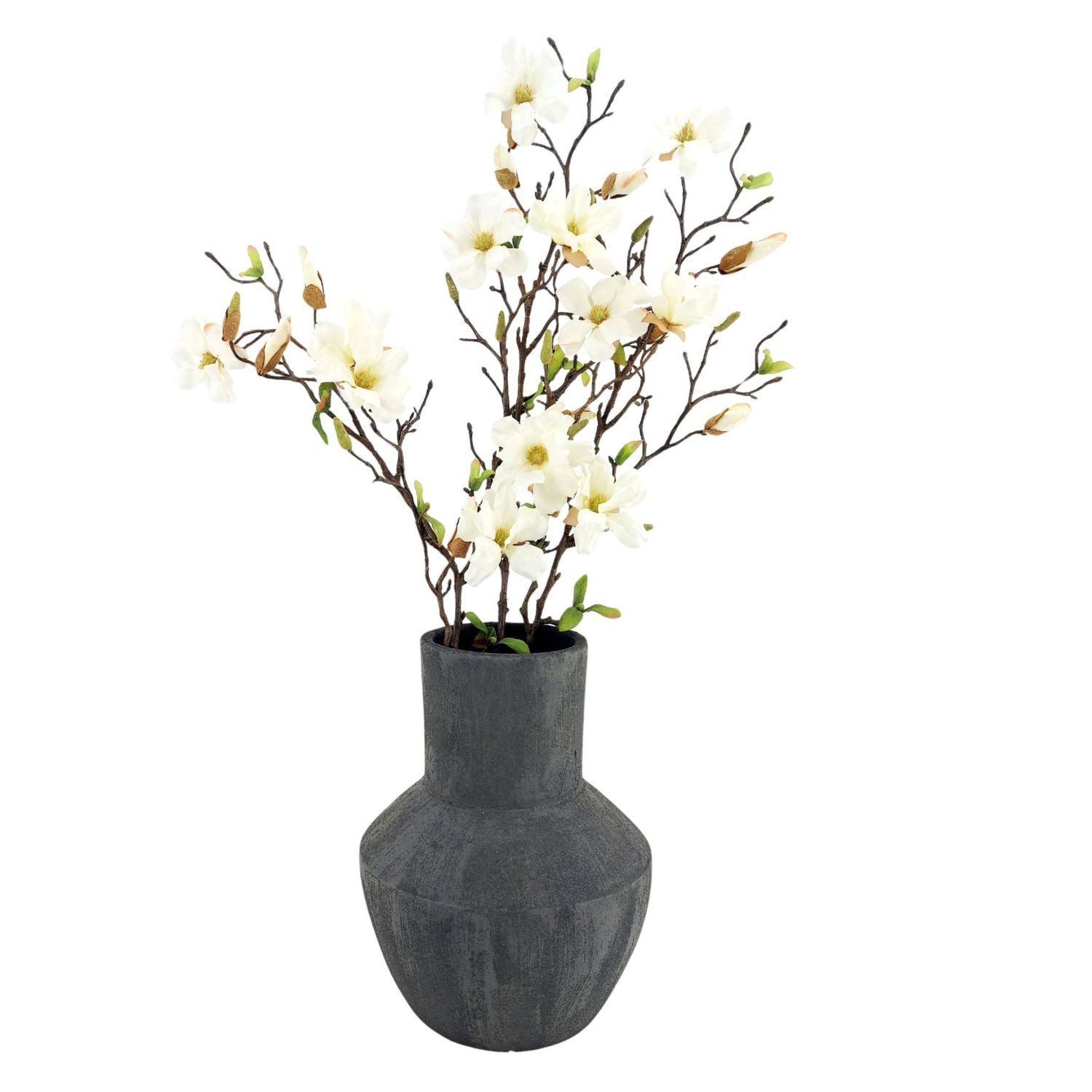 Kunstblume Blütenzweig Magnolie, Emerald, Höhe 78 cm, Farbe: Weiß