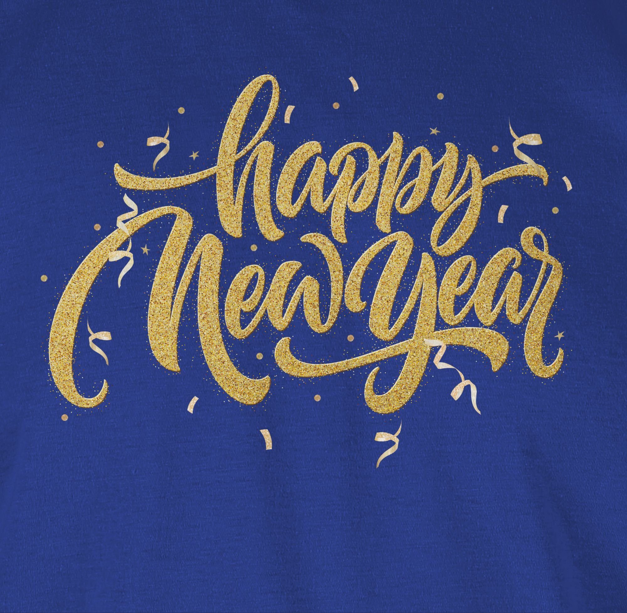 02 Shirtracer New Year Silvester Royalblau Erwachsene T-Shirt Happy