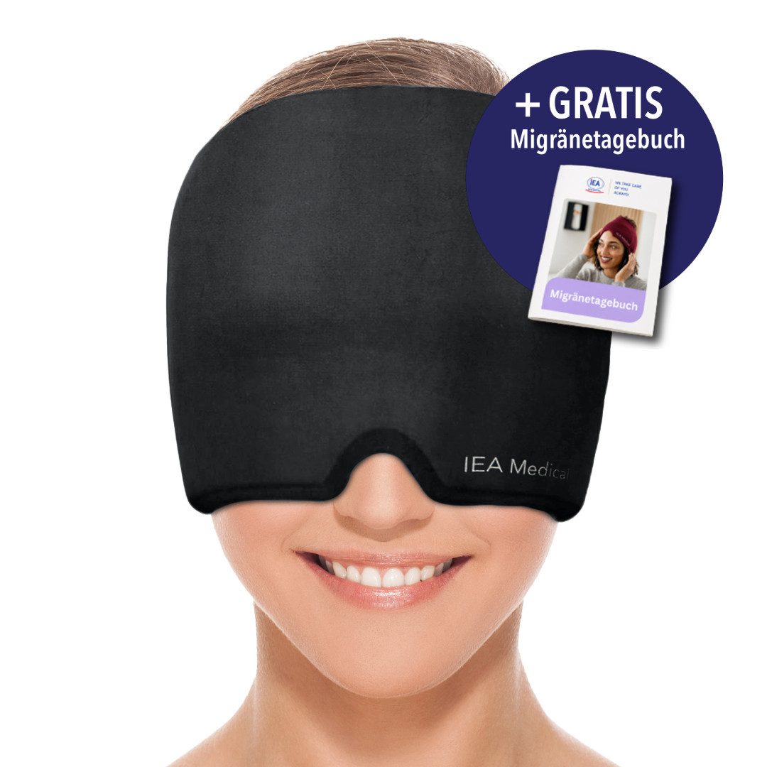 IEA Medical Schlafmaske IEA Medical Migränemaske - schwarz, 1-tlg., Kopfschmerzen Mask, Migraine Relief Cap, Headache Relief Cap