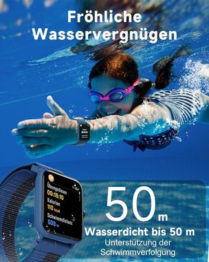 BIGGERFIVE 5ATM wasserdicht Kinder's Smartwatch (1,5 Zoll), Mit elegantem und schönem Design Schrittzähler, Schlafmonitor