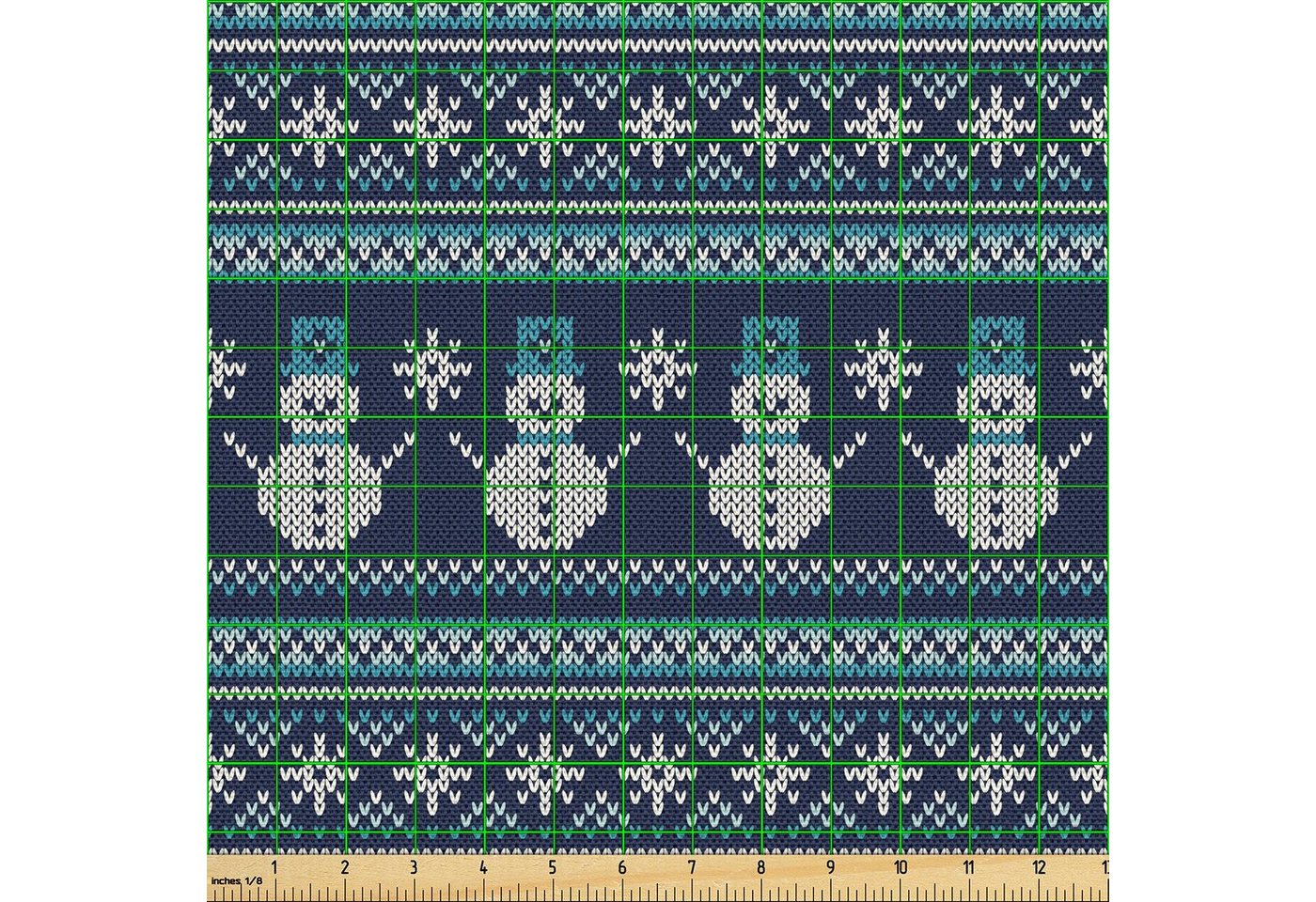 Thumbnail - Abakuhaus Stoff Schön Gewebten Stoff für Polster und Wohnaccessoires, nordisch Snowman Chevron Zigzag