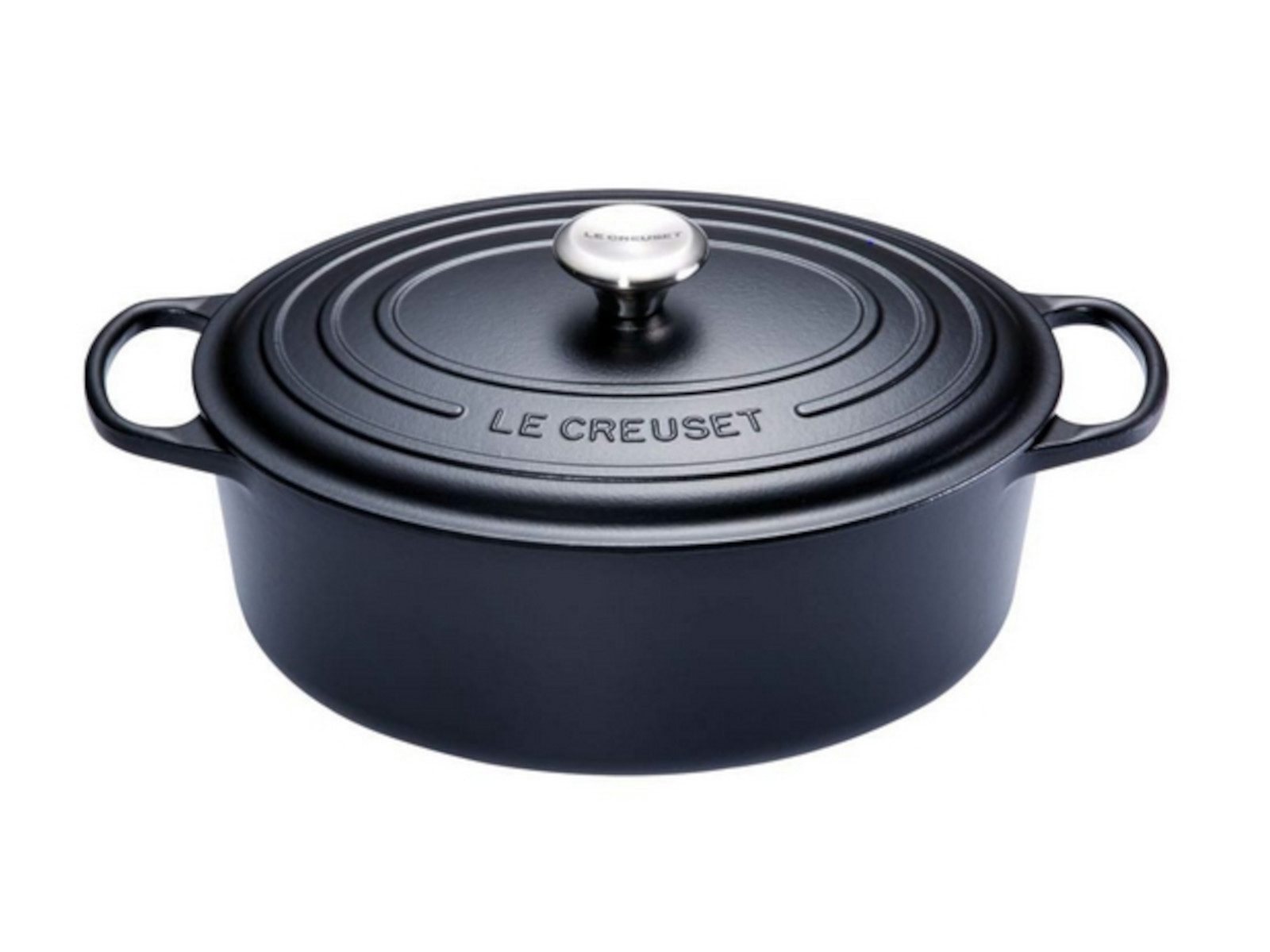LE CREUSET Bräter Creuset Bräter Signature oval schwarz 33 cm, Gusseisen