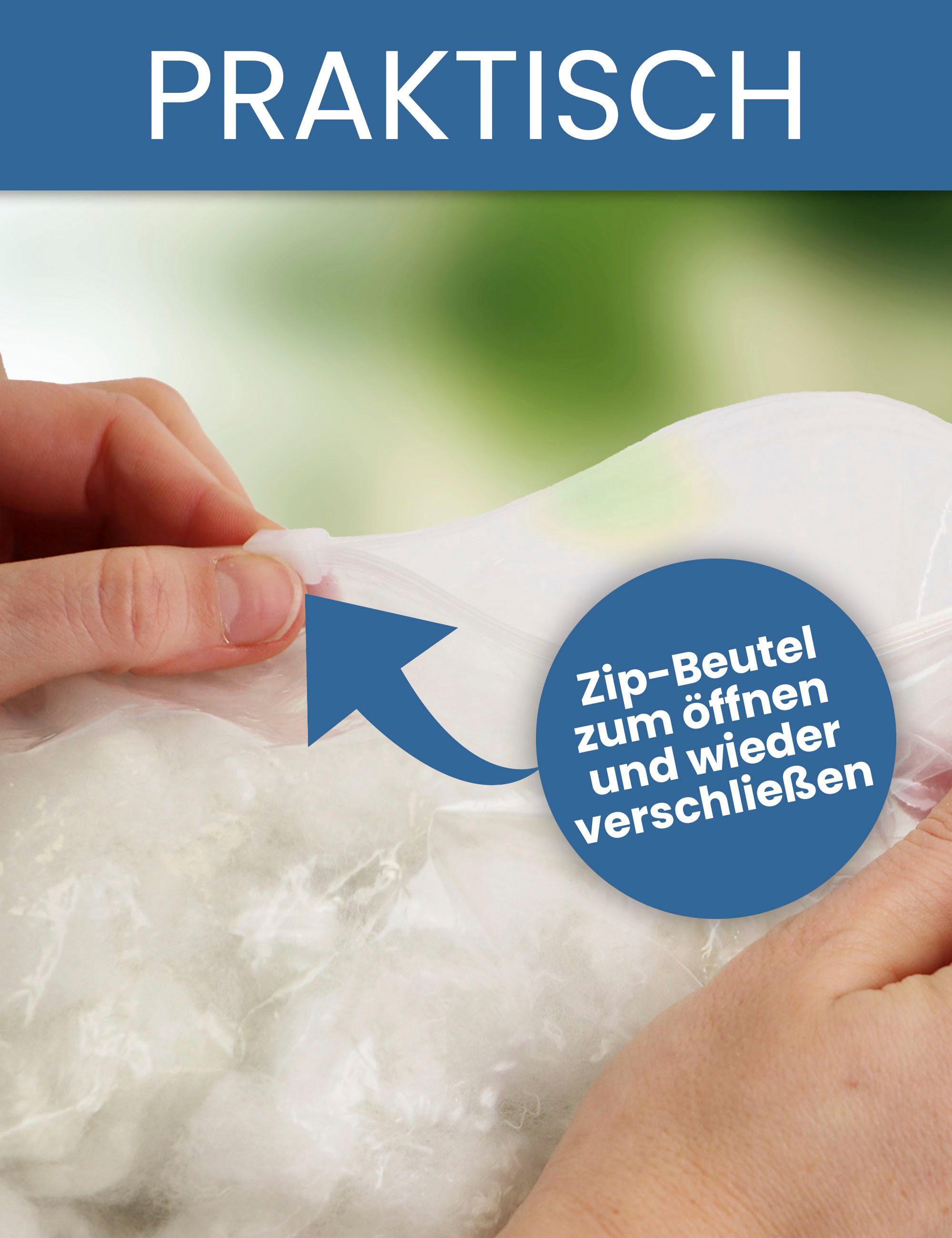 Primaflor-Ideen in Textil Kissenfüllung Füllmaterial Kissenfüllung Polyesterholfasern, Füllmaterial für Kissen, Möbel, Stofftiere & Puppen, waschbar – Bild 5 von 5