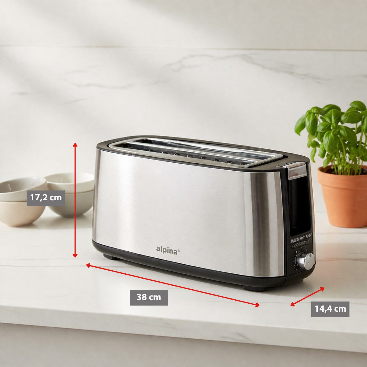Alpina Brötchenröster alpina Toaster 4 Scheiben 1400W