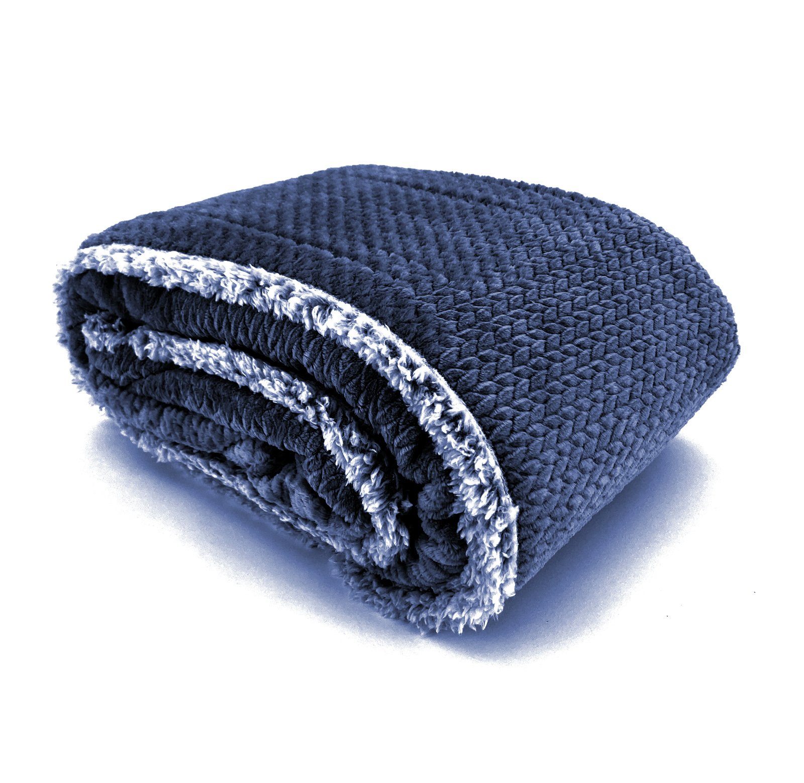 Wohndecke Flauschig warme Kuscheldecke Samt Jaquard Flanell, heimtexland, mit Teddy Plüsch - kuschelig weich - Premium - fusselfrei – Bild 3 von 4