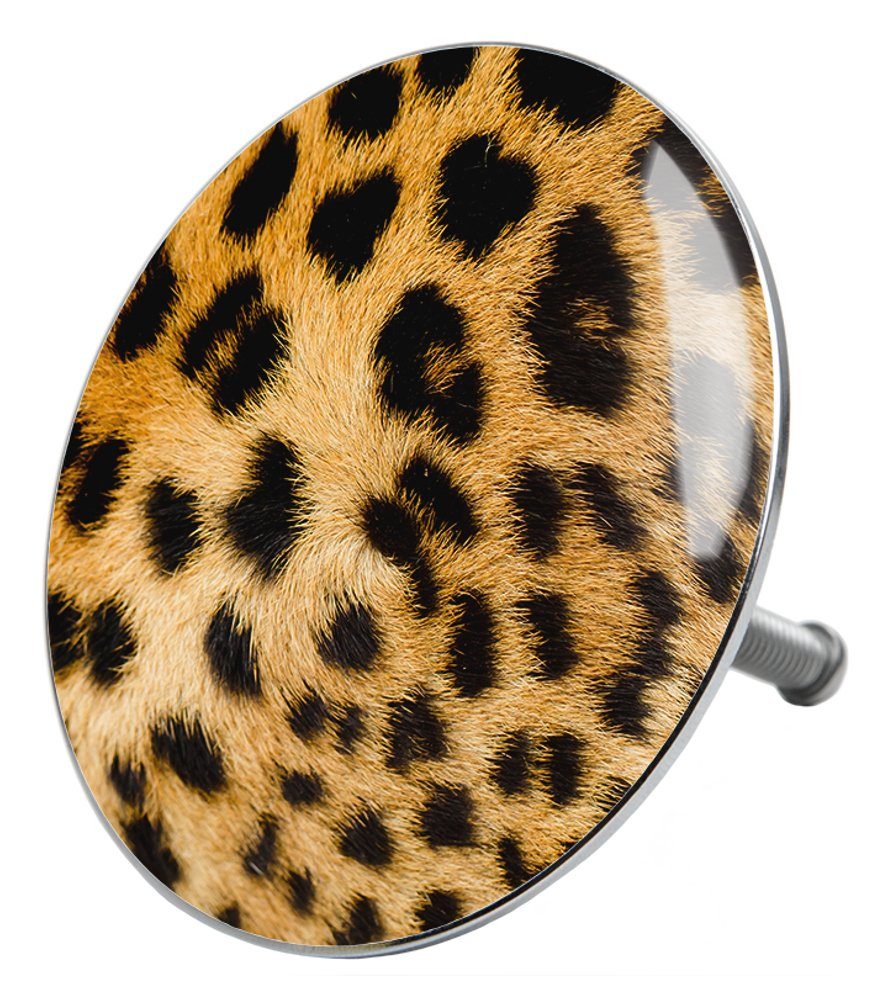 Sanilo Badewannenstöpsel Leopardenfell, Ø 7.2 cm, hochwertig, universell, mit Motiv, 100% wasserdicht