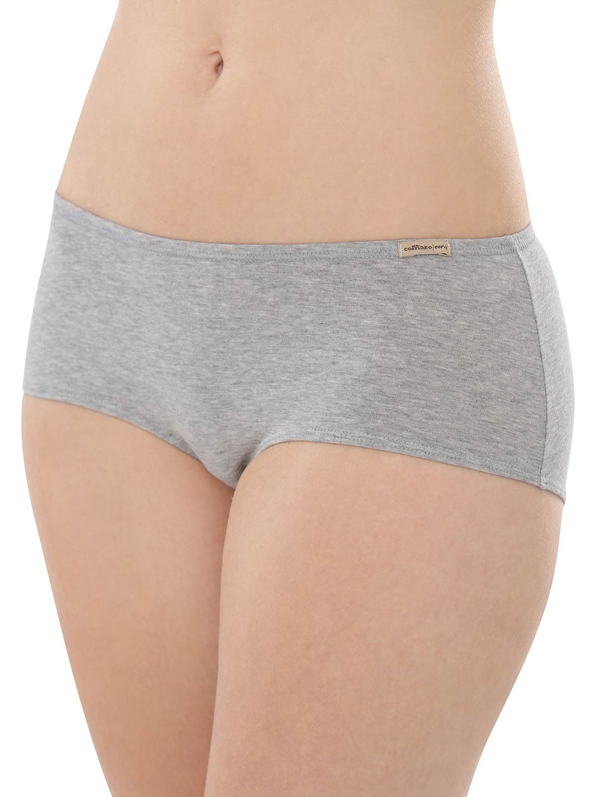 COMAZO Panty Damen Baumwoll Panty (Stück, 1-St) Vegan grau-melange