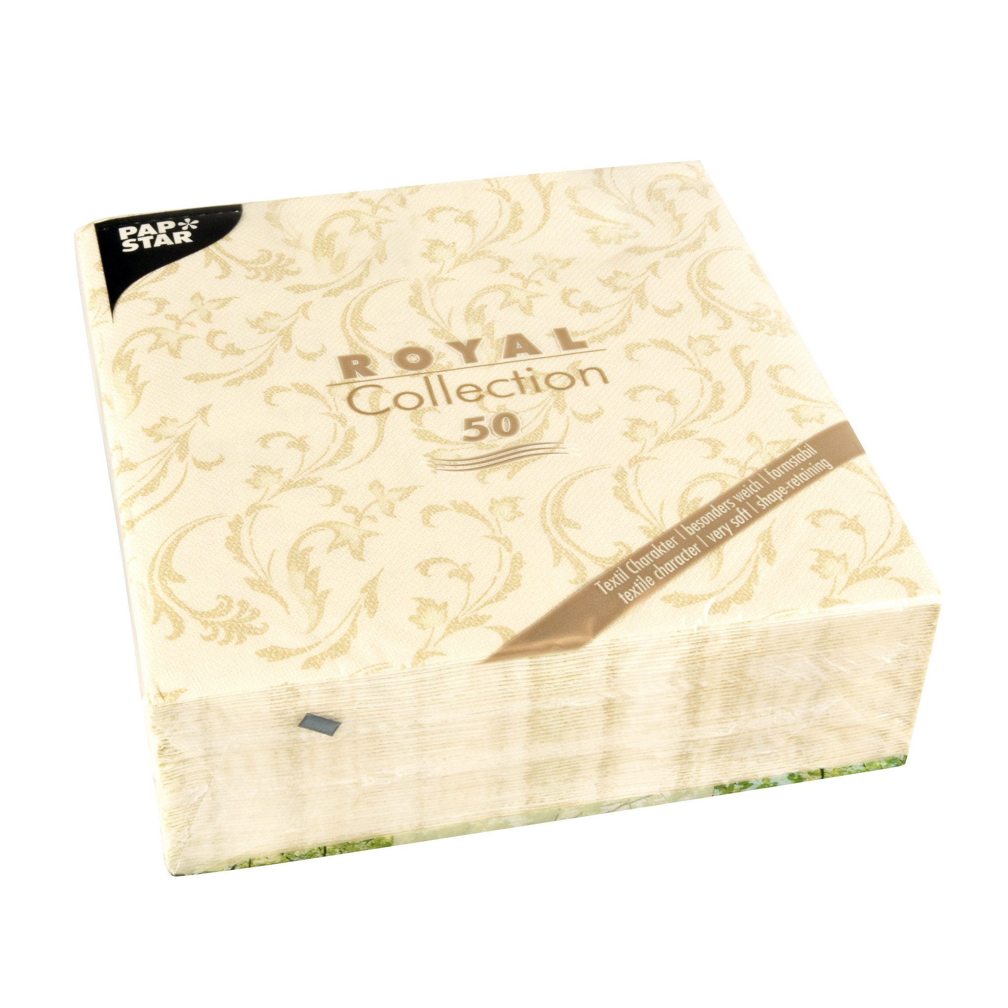 PAPSTAR Papierserviette, Servietten stoffähnlich 40x40cm Royal Collection 50 Stück Champagner