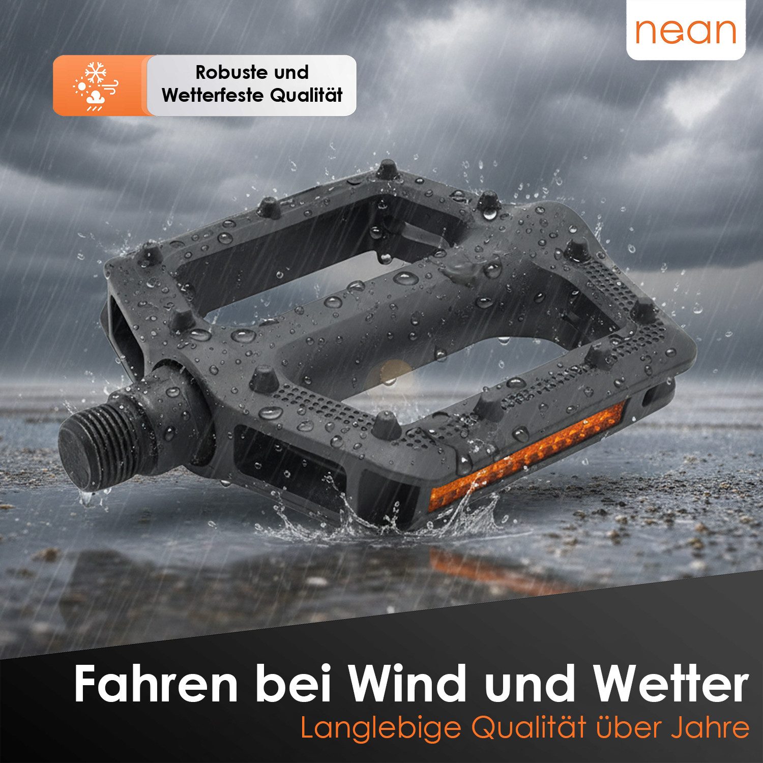 nean Fahrradpedale Fahrradpedale Pedale Sport (mit Reflektor, StVZO-Zugelassen, 9/16", 2er-Set) – Bild 5 von 5