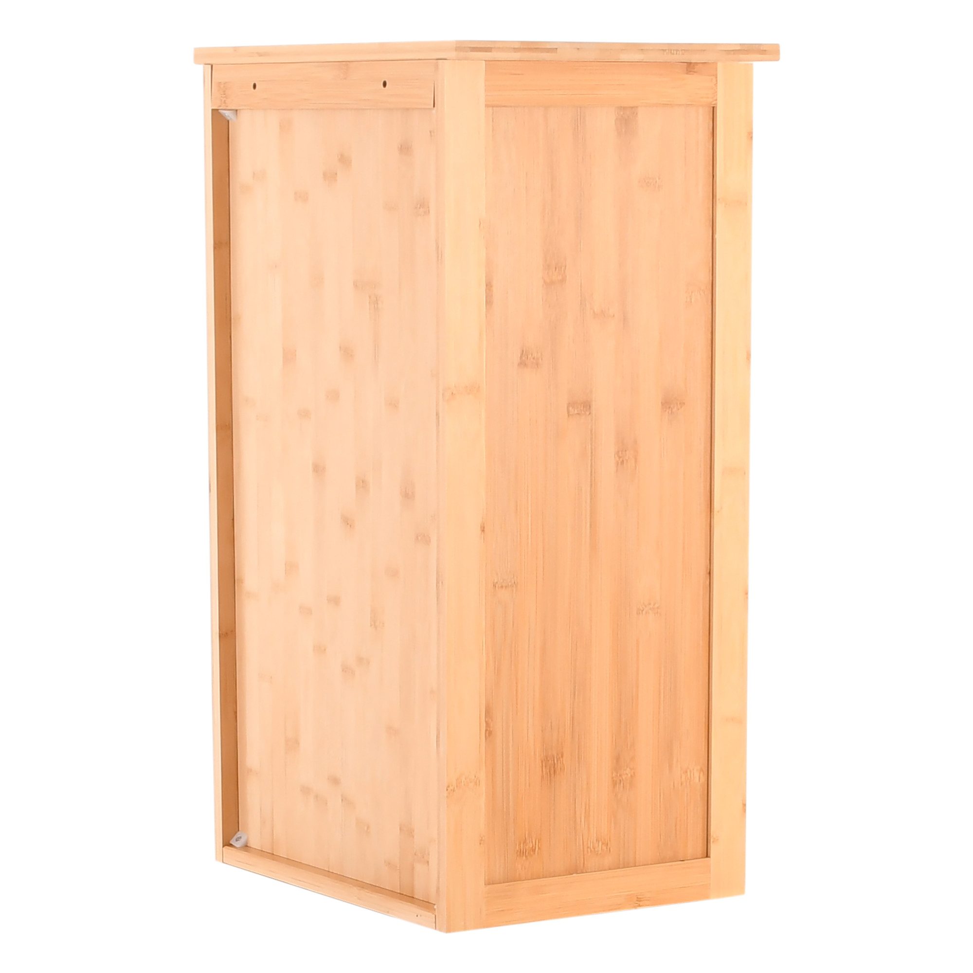 Raburg Hochschrank Badezimmerschrank, Bambus, Kivo 2 Lamellentüren & 6 Fächer, für Bad, Flur oder Küche, zeitloses Design – Bild 5 von 5