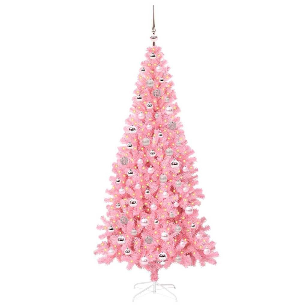 vidaXL Künstlicher Weihnachtsbaum Weihnachtsbaum Rosa 210 cm PVC