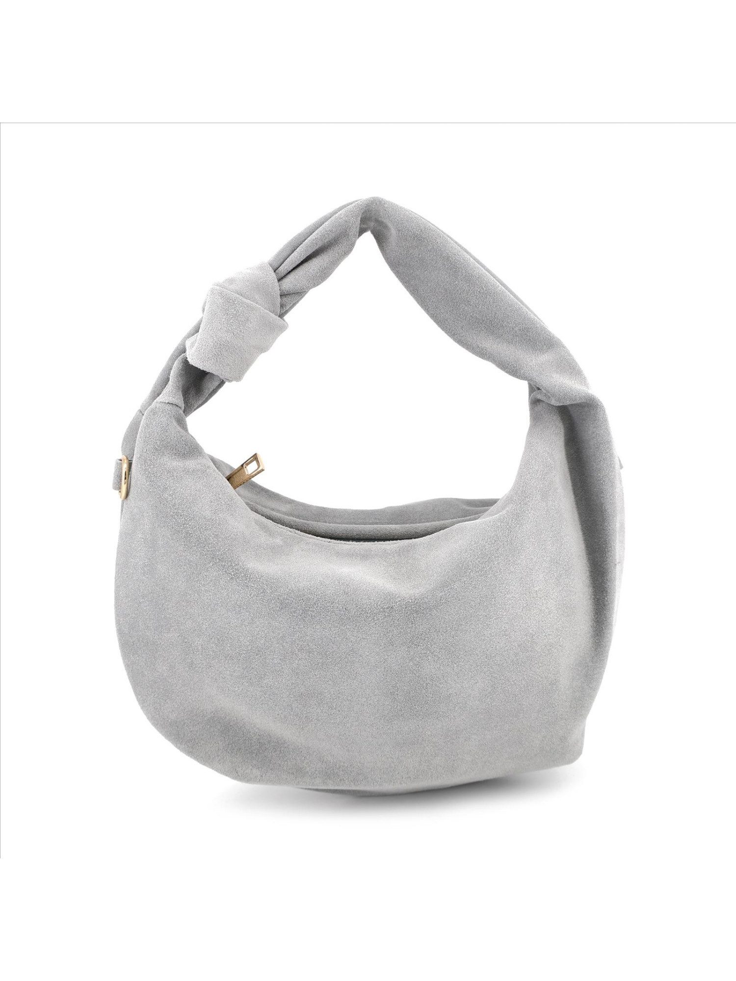 BRISE TASCHE Schultertasche Elegante Hobo Bag aus 100% Wildleder – Schultertasche mit Knoten, Knoten am Henkel, Trendige Hobo Bag Form, Weiches Wildleder