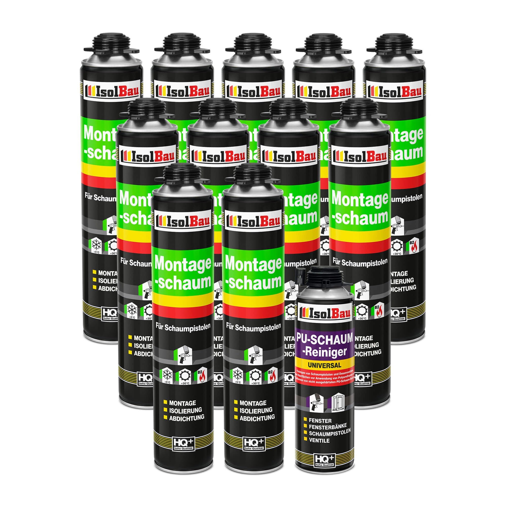 None Fenster SET Pistolenschaum 11 x 750 ml Bauschaum Montageschaum Reinige günstig online kaufen