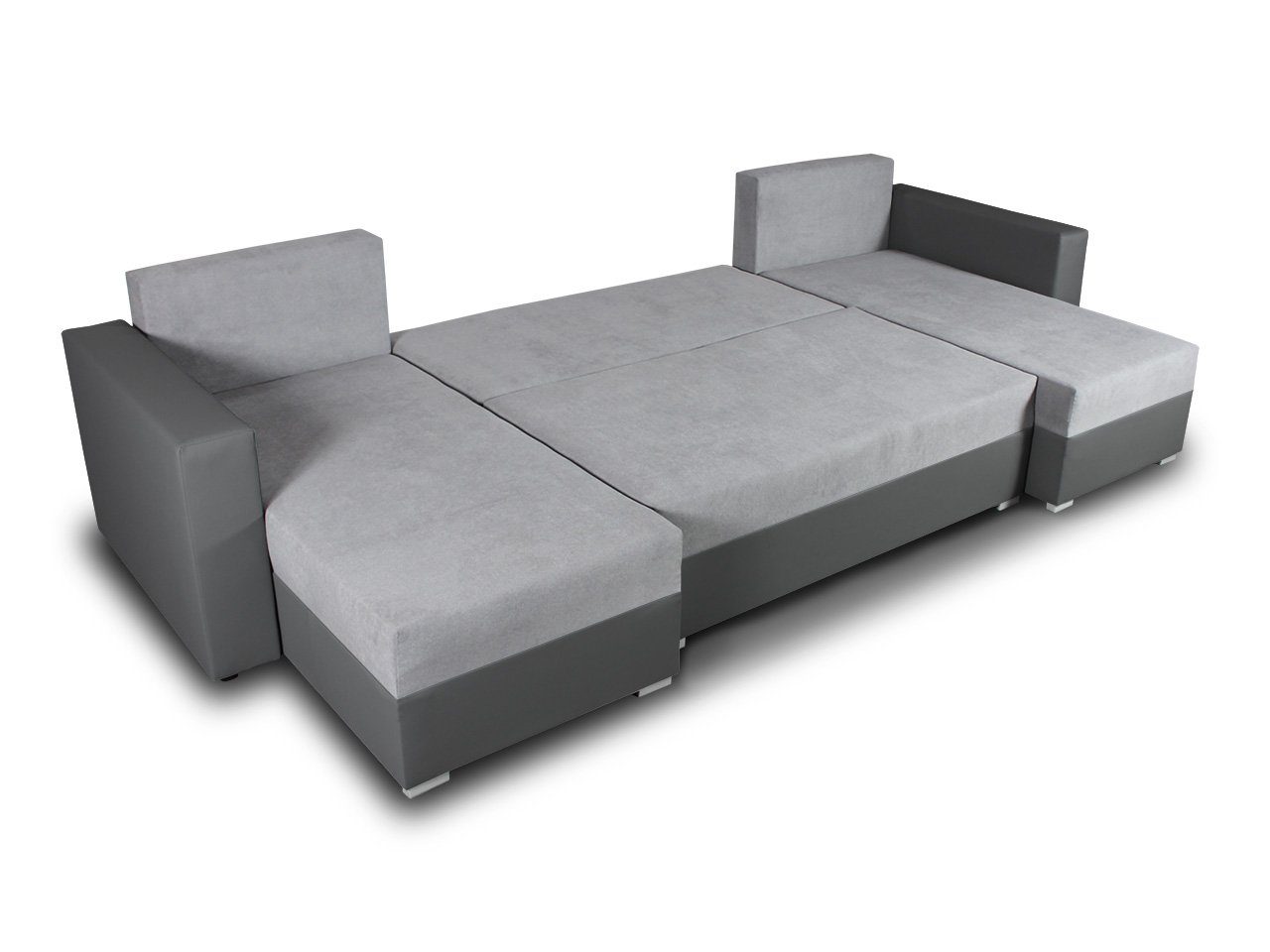 Schlaffunktion und 1111 Beno, Couch, mit Enjoy Bettkasten, Sofnet 23 Cayenne + U-Form Ecksofa, Schlafsofa Wohnlandschaft