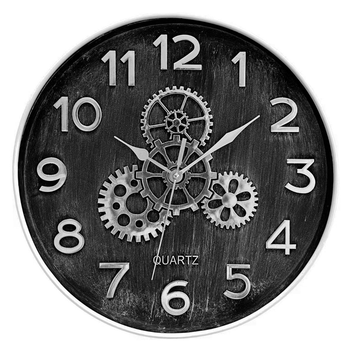 Platinet Wanduhr PZGF (Industrielles Zahnradmotiv mit großem 30-cm-Zifferblatt)