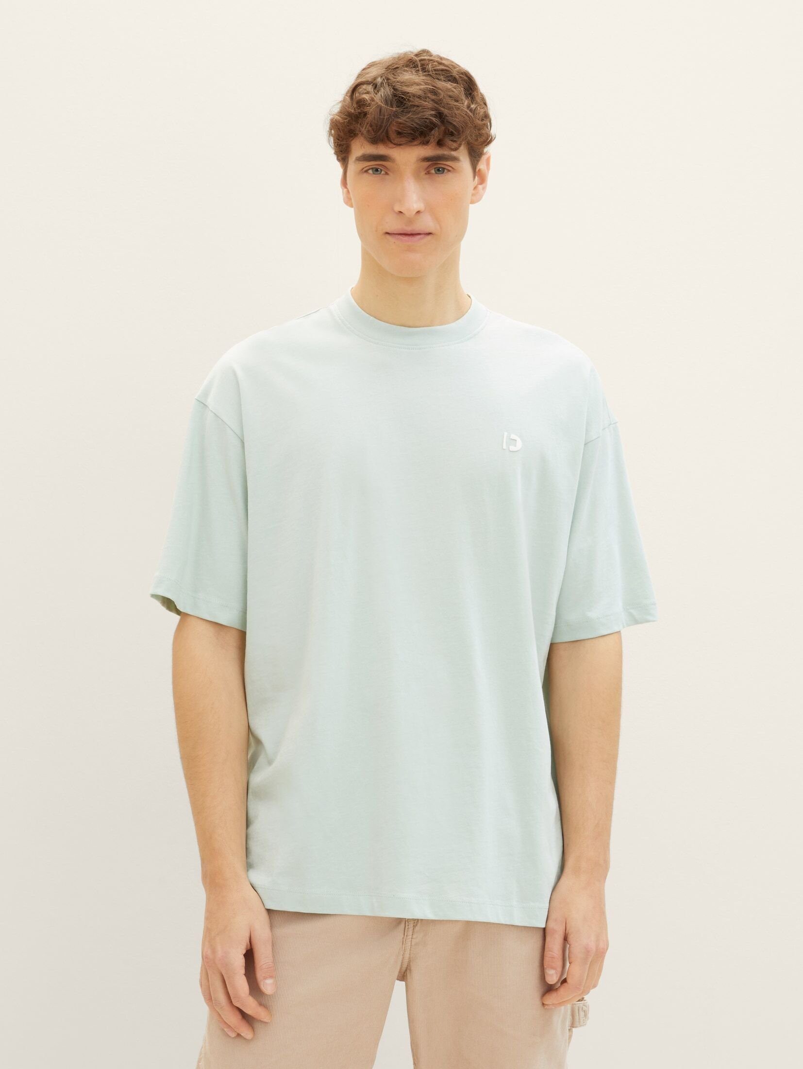 TOM TAILOR Denim T-Shirt Oversized T-Shirt, Aus atmungsaktiver und weicher  Baumwolle