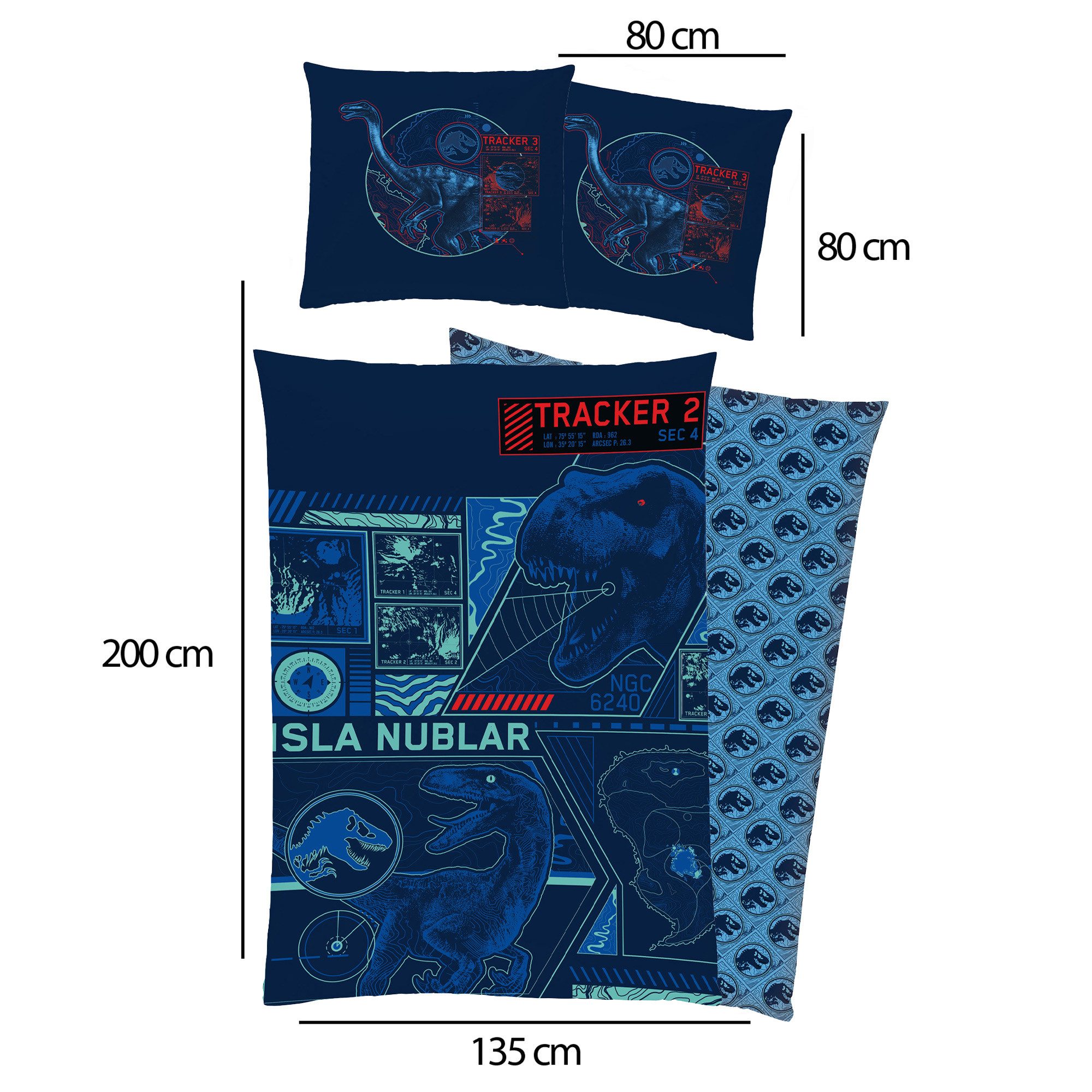 BERONAGE Kinderbettwäsche Jurassic World Tracker Bettwäsche Biber / Flanell günstig online kaufen
