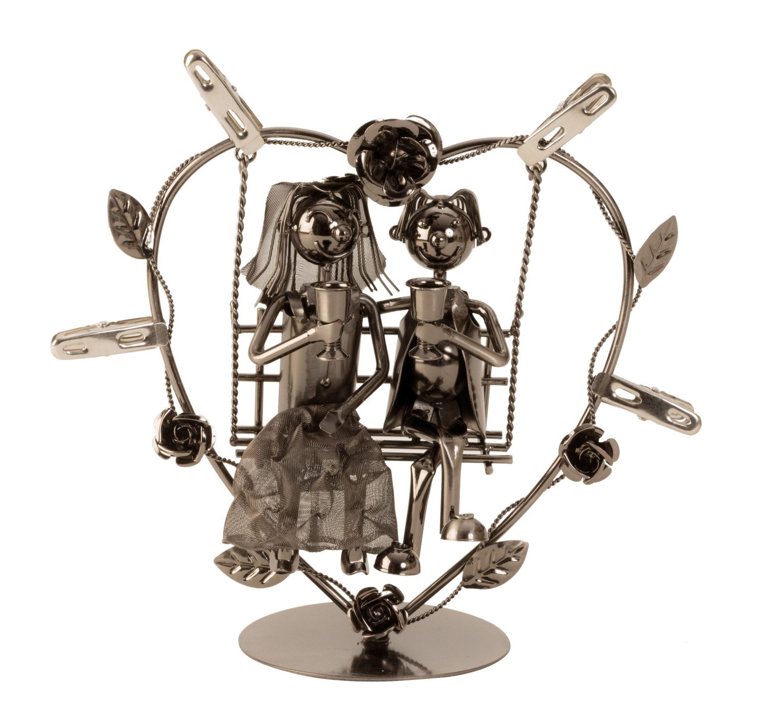 Mel-O-Design Dekofigur 6002 Metall-Hochzeitspaar auf Schaukel für Geldgeschenke (Stück, 1 St., 1), Blickfang