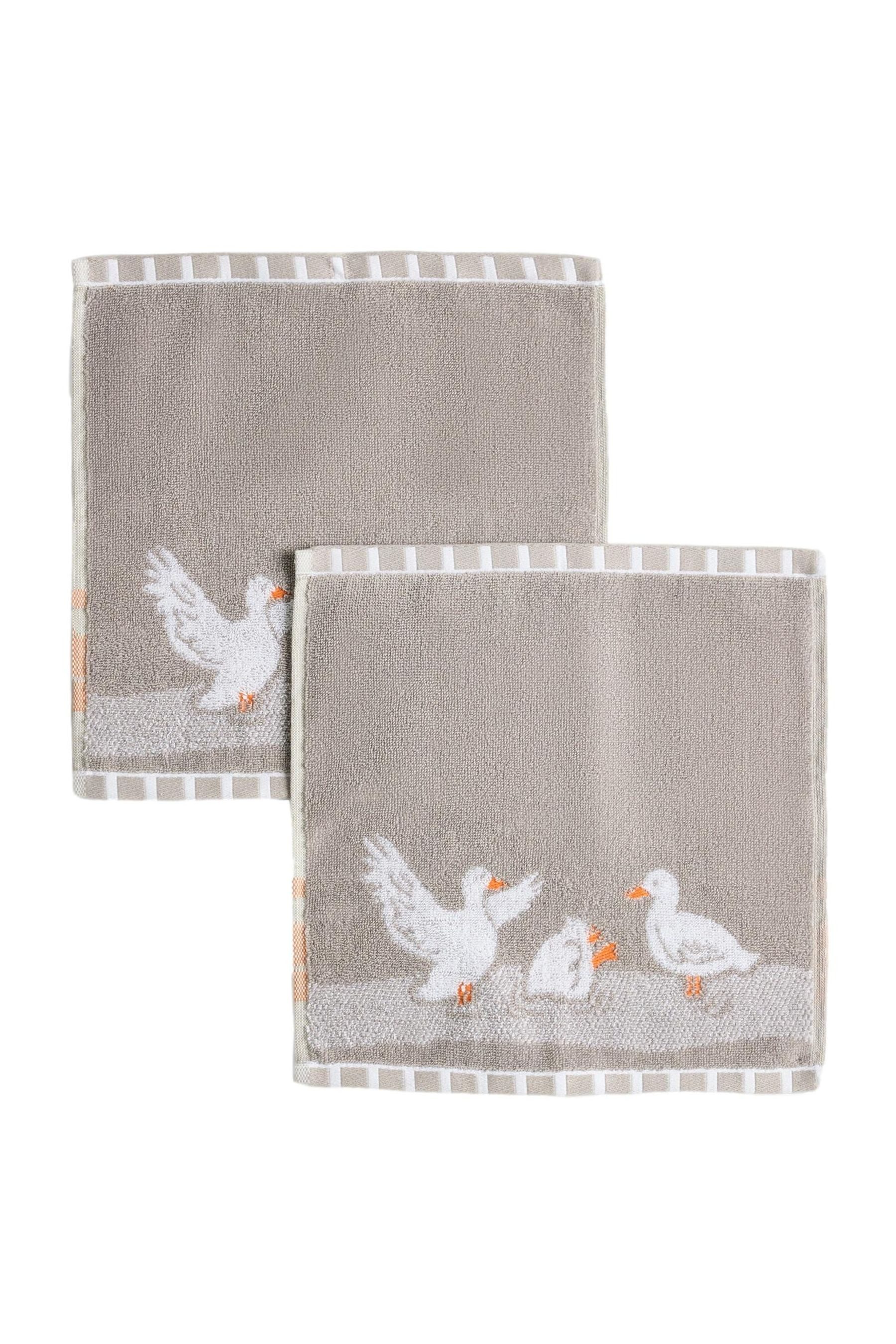 Next Handtuch 2er-Pack Waschlappen, Entengesicht, (2-St)