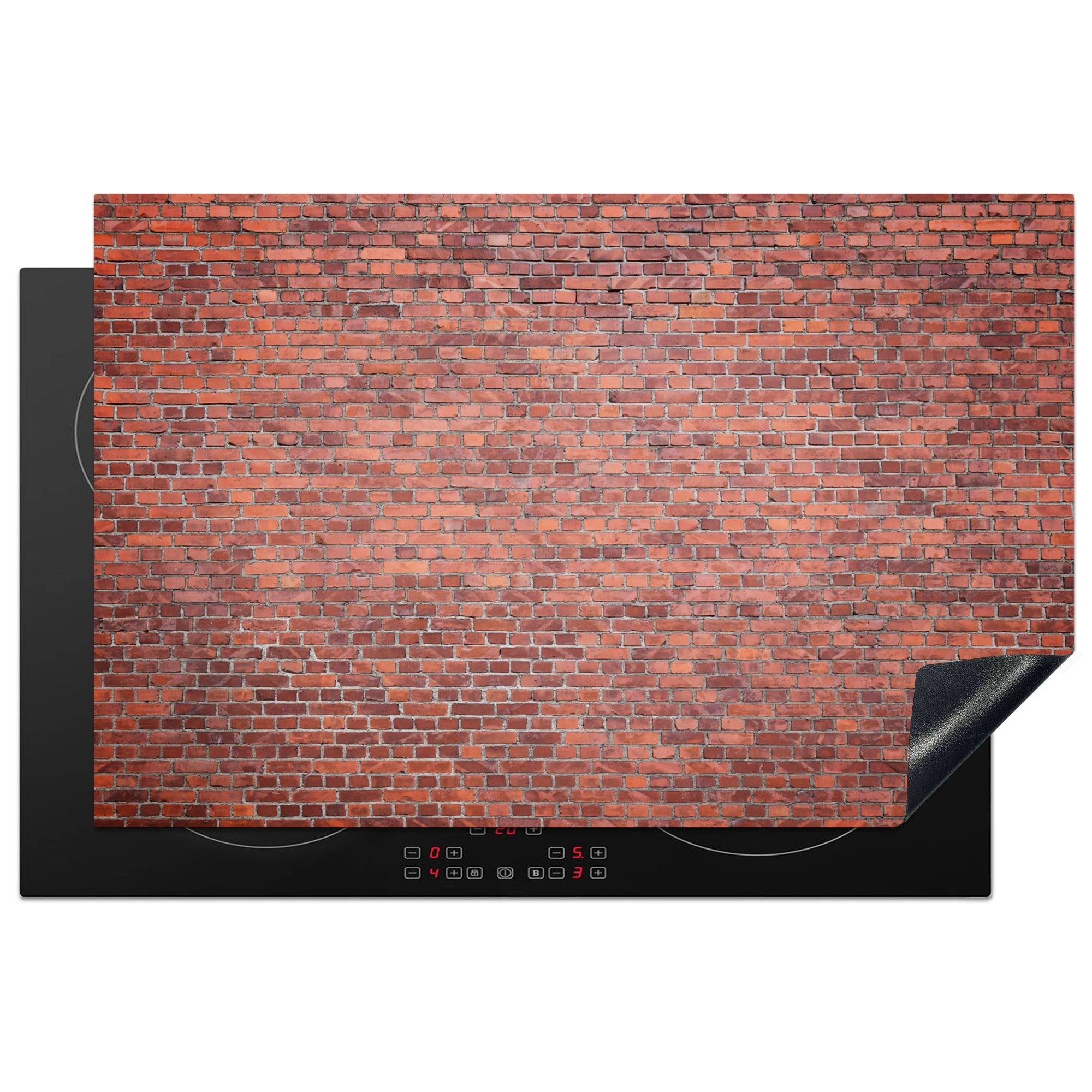 MuchoWow Herdblende-/Abdeckplatte Mauer - Steine - Ziegel, Vinyl, (1 tlg), 81x52 cm, Induktionskochfeld Schutz für die küche, Ceranfeldabdeckung