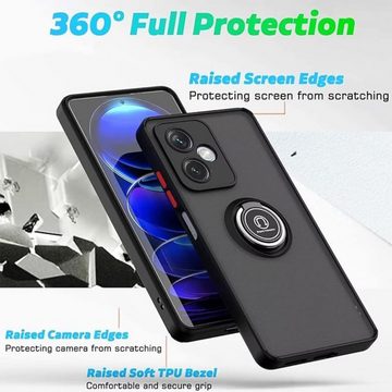 SmartUP Smartphone-Hülle Hülle für Xiaomi Redmi 13C 5G Schutzhülle Handyhülle Slim Case Cover, Ringhalter, Standfunktion