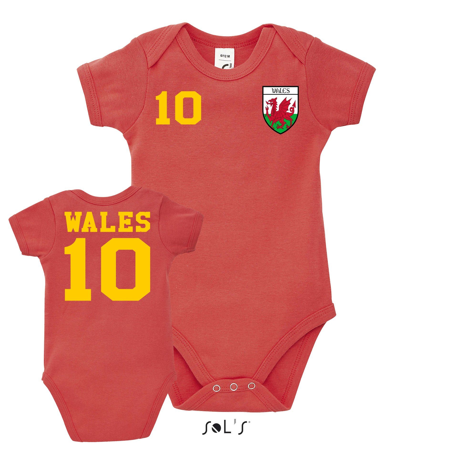 Blondie & Brownie Strampler Wales Kinder Baby England United Kingdom EM Sport Trikot Fußball