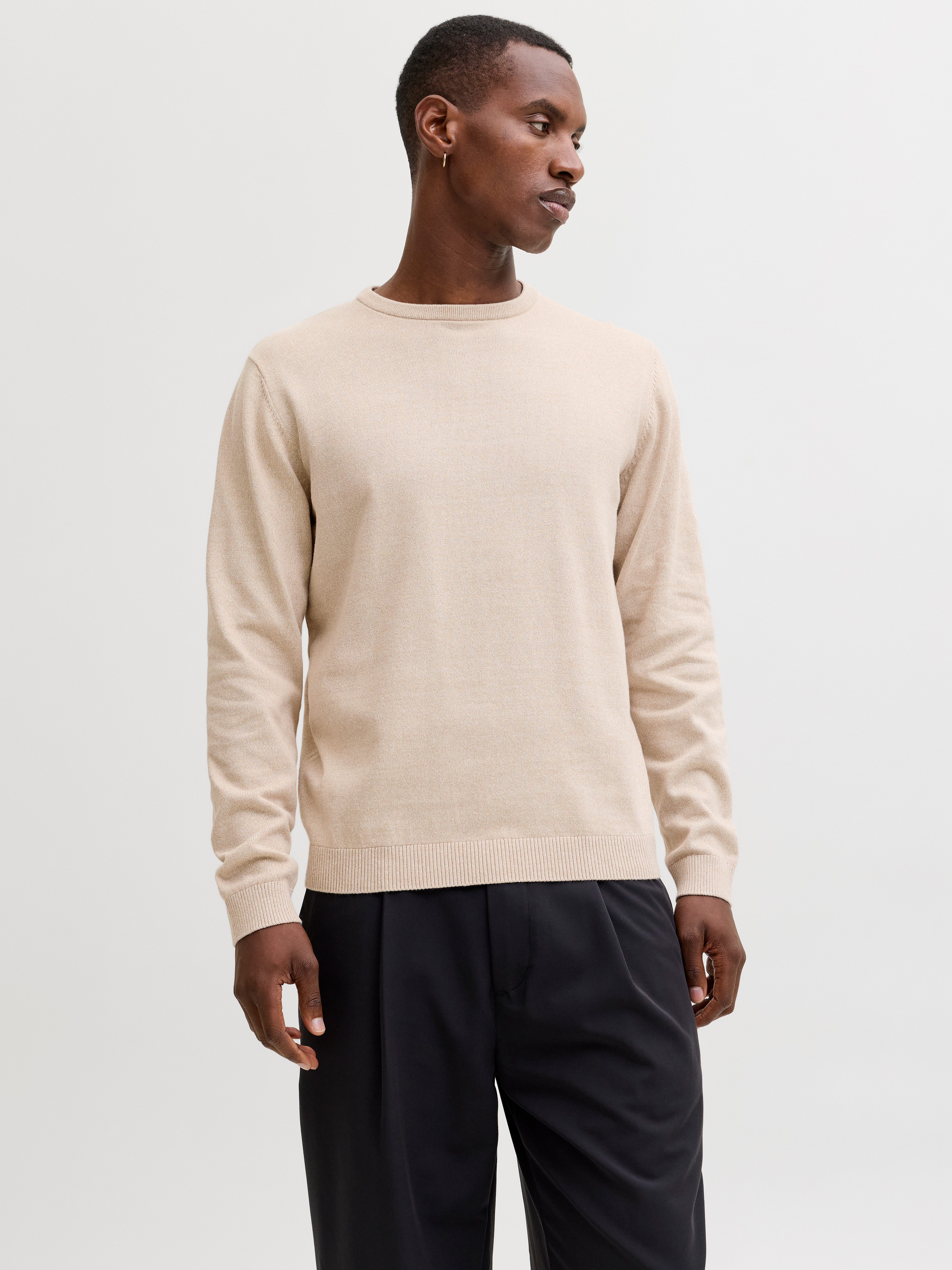 Jack & Jones Rundhalspullover JJEBASIC KNIT CREW NECK NOOS Baumwolle, regular fit