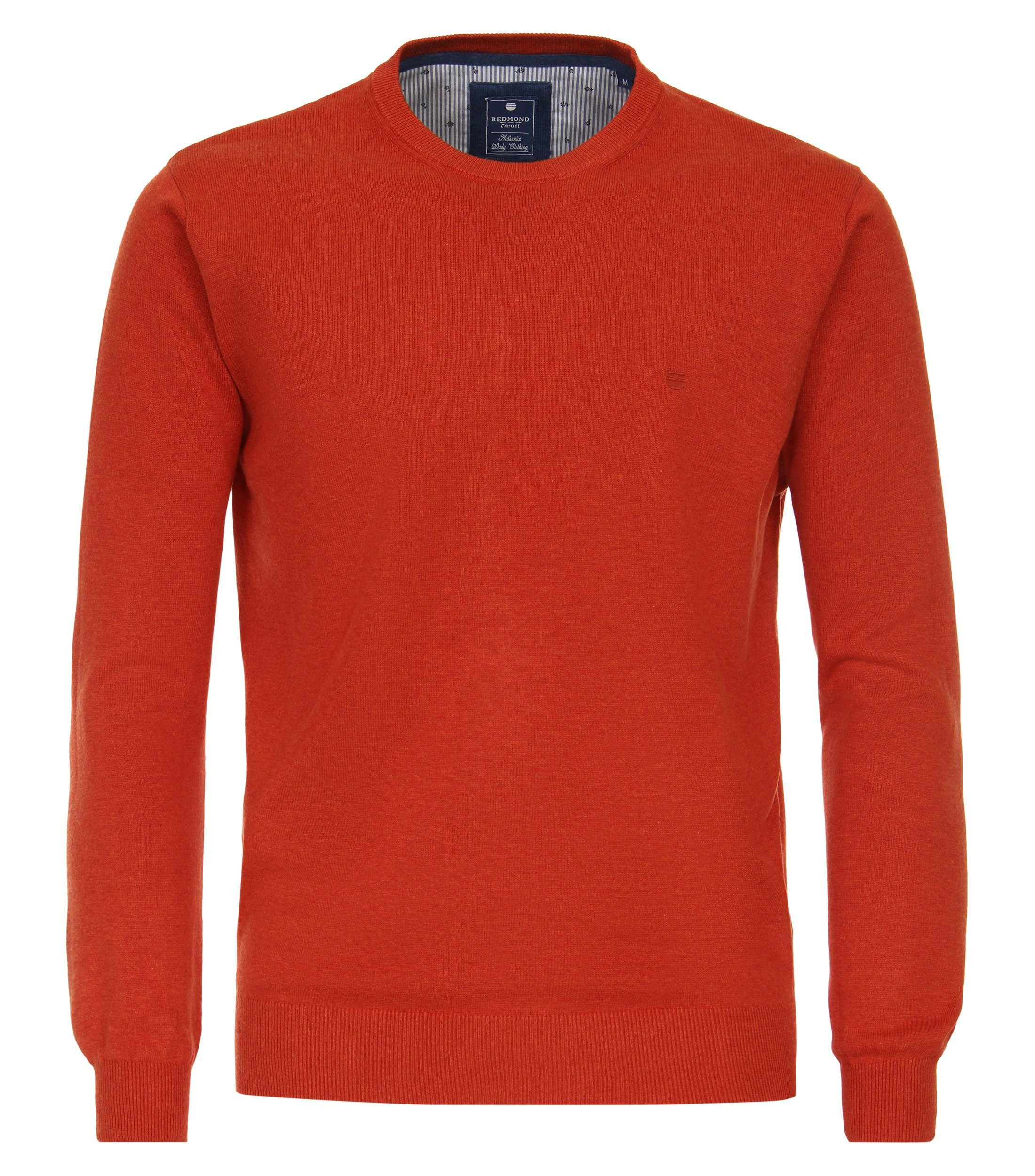 Redmond Rundhalspullover REDMOND Casual Herren Pullover Langarm Rundhals Comfort Terra
