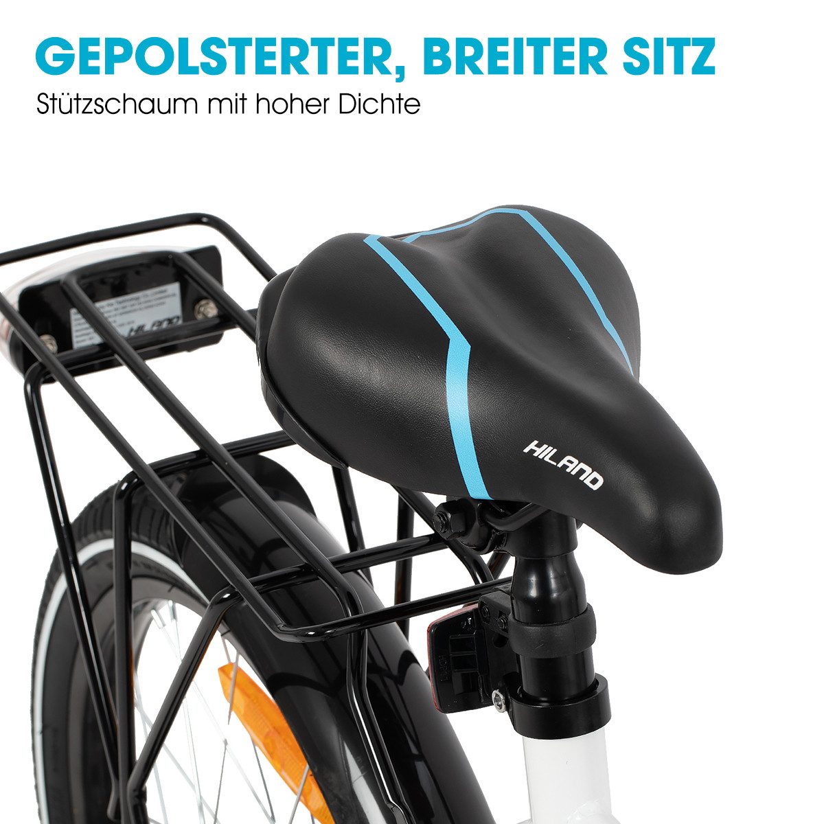 HILAND Kinderfahrrad Sentry 16/18 Zoll fahrrad für Jungen Kinder ab 4,5,6 Jahren, 1 Gang, mit Rücksitz/Gepäckträger Stützräder Handbremse