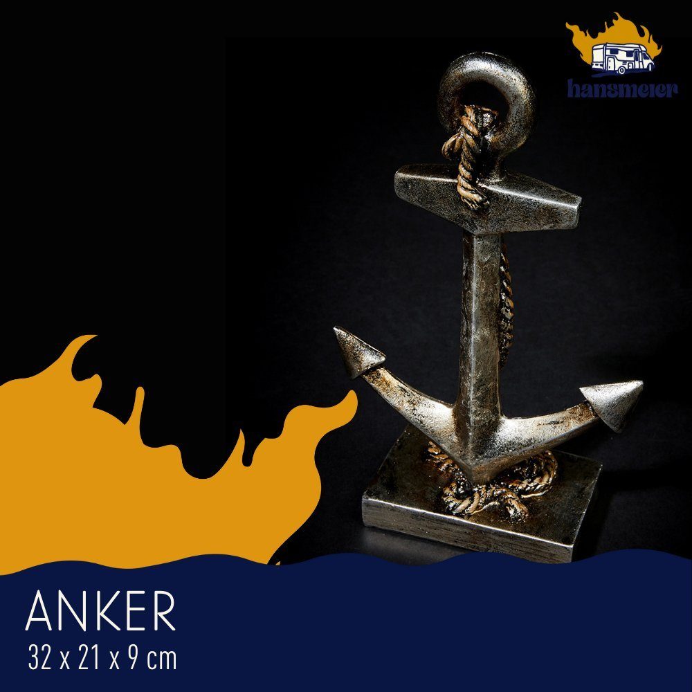 Hansmeier Dekoobjekt Deko Statue Anker - maritime Wohnungs-Deko - Design-Dekoration Maritim (1-tlg), in drei Größen erhältlich, Maritimer Look