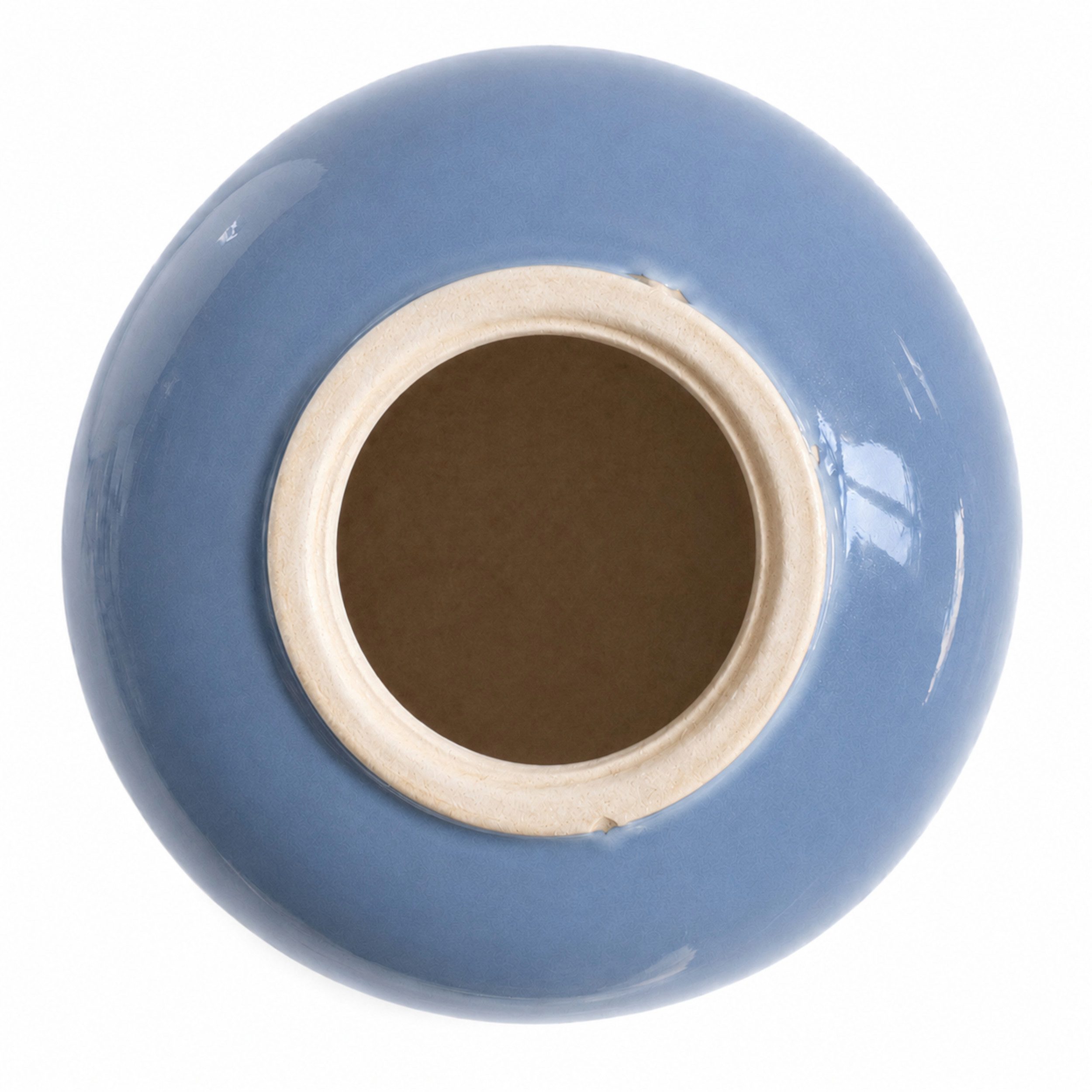 KERAZO Dekokugel 20 cm Keramik Gartenkugel Rosenkugel mit Fehlern, blau hell