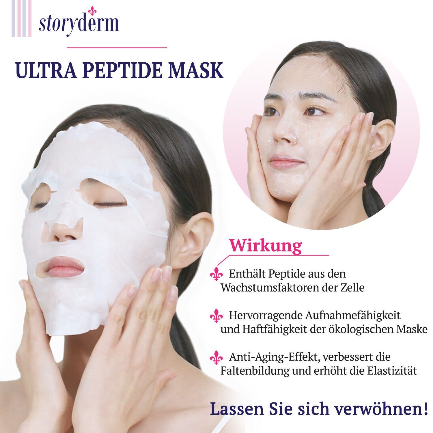 Storyderm Gesichtsmaske NEUHEIT aus Pflege Storyderm Korea ultra 1-tlg. Tuchmaske Gesichtsmaske Premium peptide