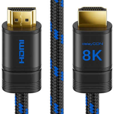 deleyCON deleyCON 1,5m 8K UHD-II HDMI 2.1 Nylon Kabel 8K@60Hz 4K@120Hz HDMI-Kabel