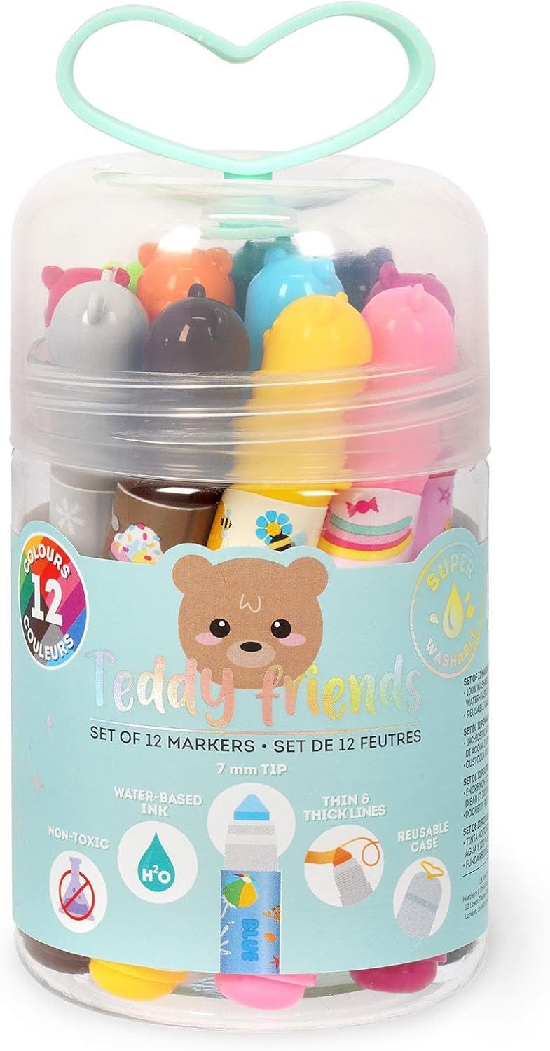 Legami Spiel LEGAMI Teddy Friends 12 Filzstifte Teddy Bear – waschbar