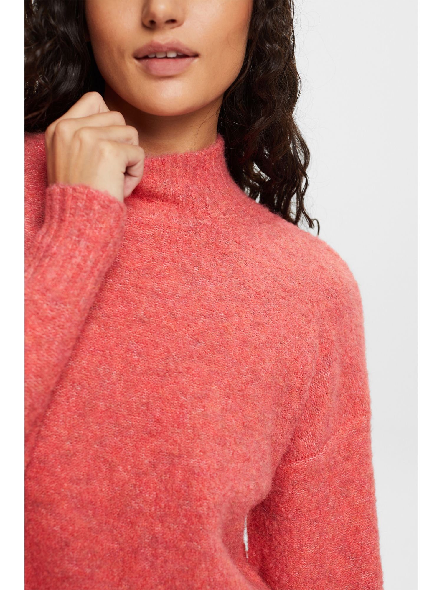 Esprit Pullover Stehkragen Kuscheliger by mit RED edc Stehkragenpullover CORAL