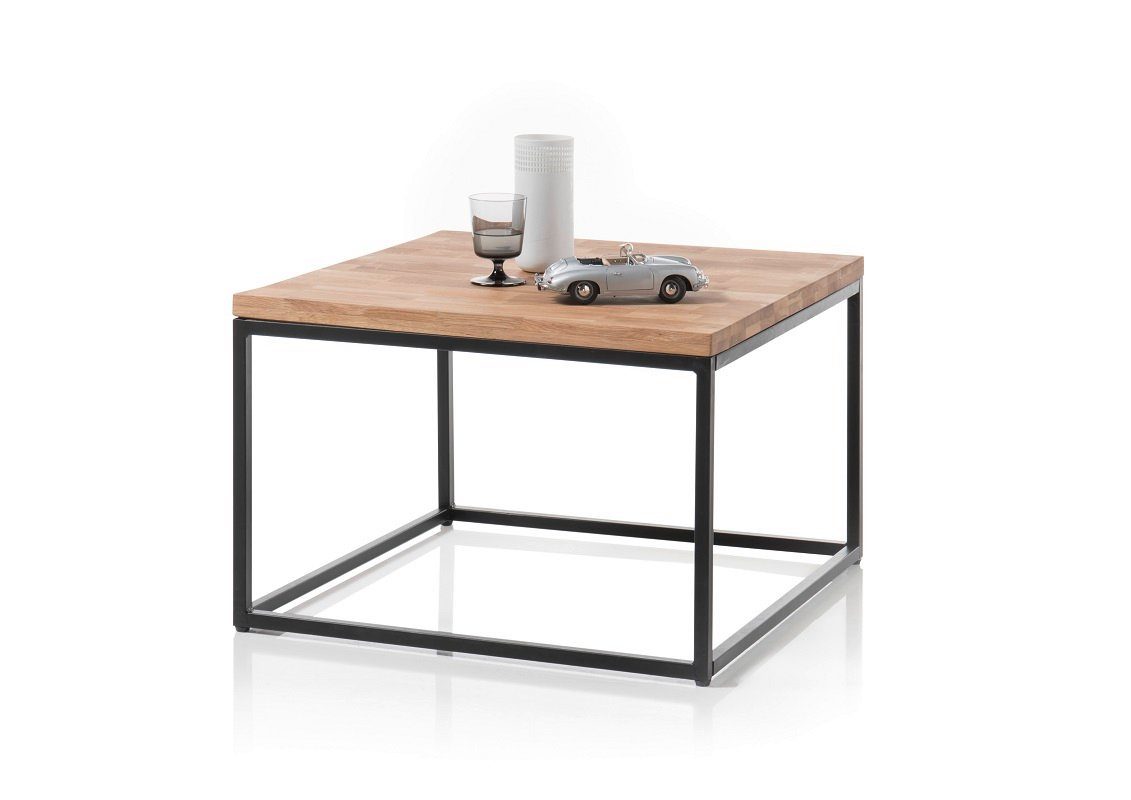 MCA furniture Couchtisch Couchtisch Sakura, Asteiche massiv, mit Metallrahmen, 70x70, Eiche (no-Set), Breite 70 cm,Tischplatte aus Massivholz