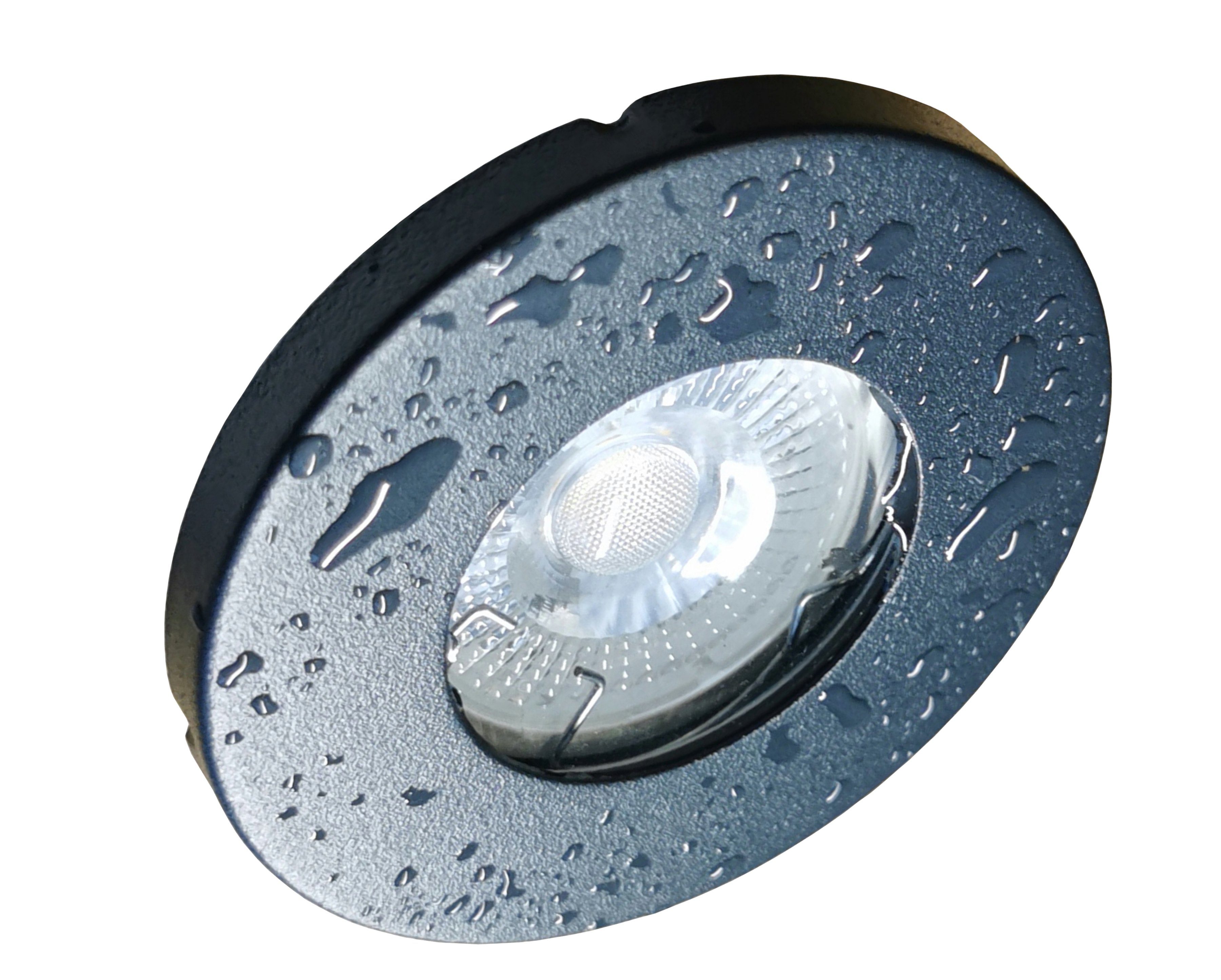 TRANGO LED Einbauleuchte, 3er Set 6729IP65-031MCOBSD IP65 LED Einbaustrahler in Anthrazit matt inkl. 3x 5 Watt 3-Stufen dimmbar 3000K warmweiß Ultra Flach LED Modul, Dusche, Bad Einbauleuchte, Deckenstrahler, Deckenlampe