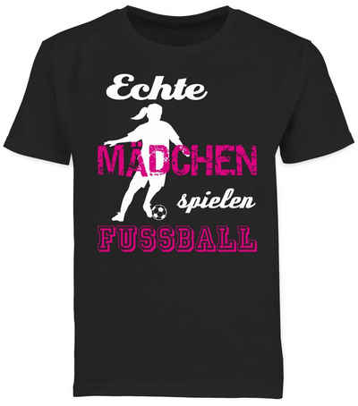 Shirtracer T-Shirt Echte Mädchen spielen Fußball (1-tlg) Kinder Sport Kleidung